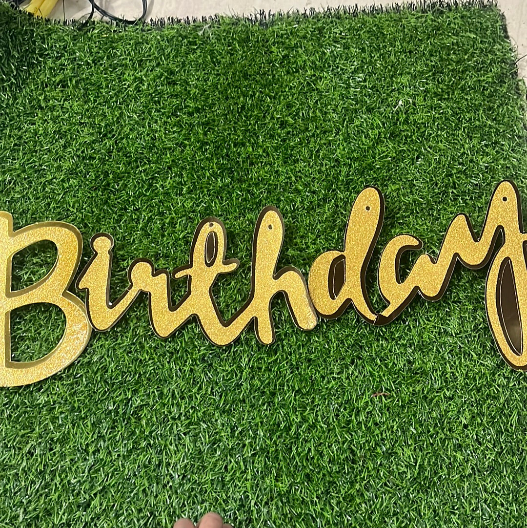 Happy Birthday Glitter metallic Banner