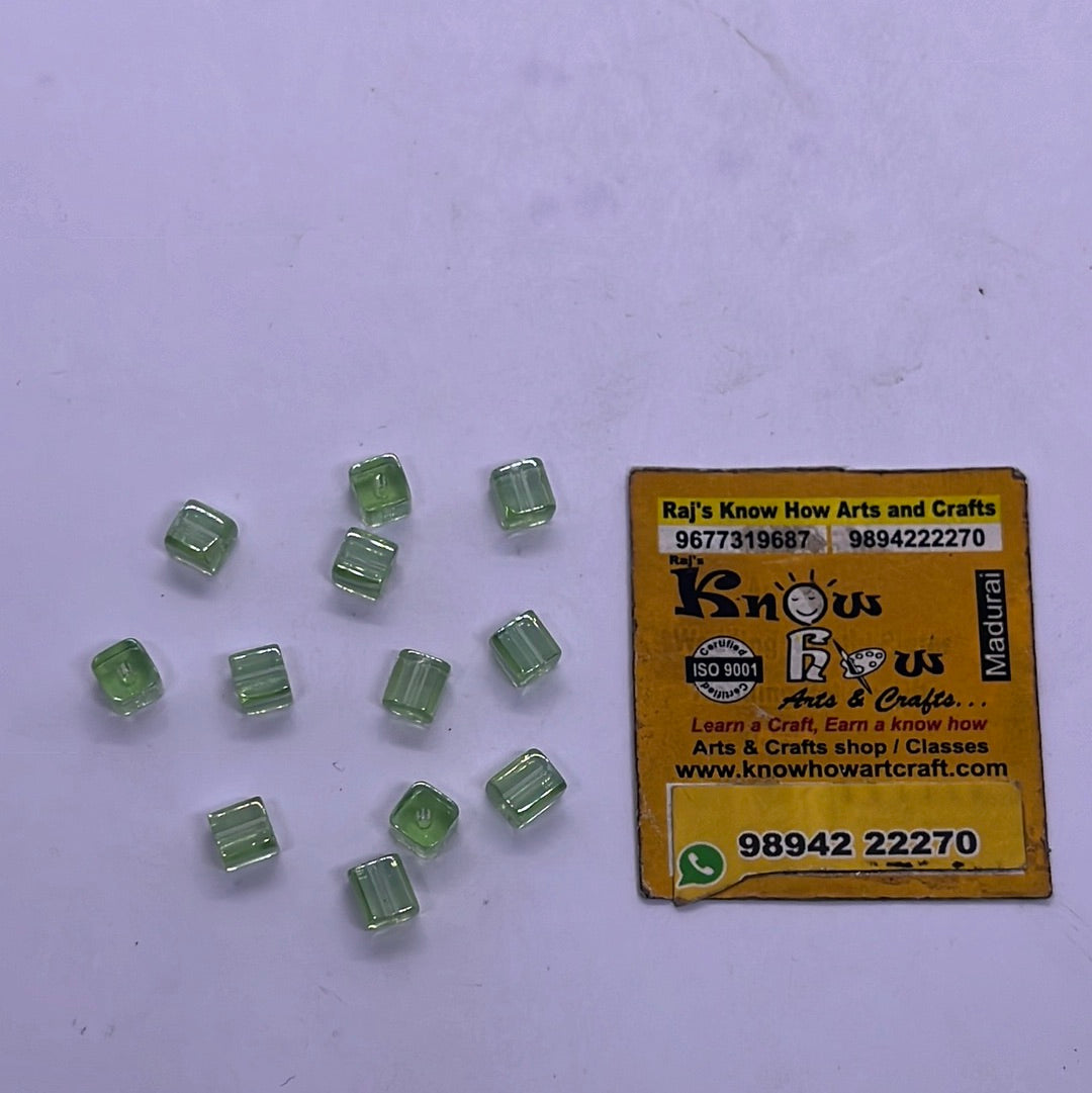 4mm square glass beads  for jewelry making 25g in a pack