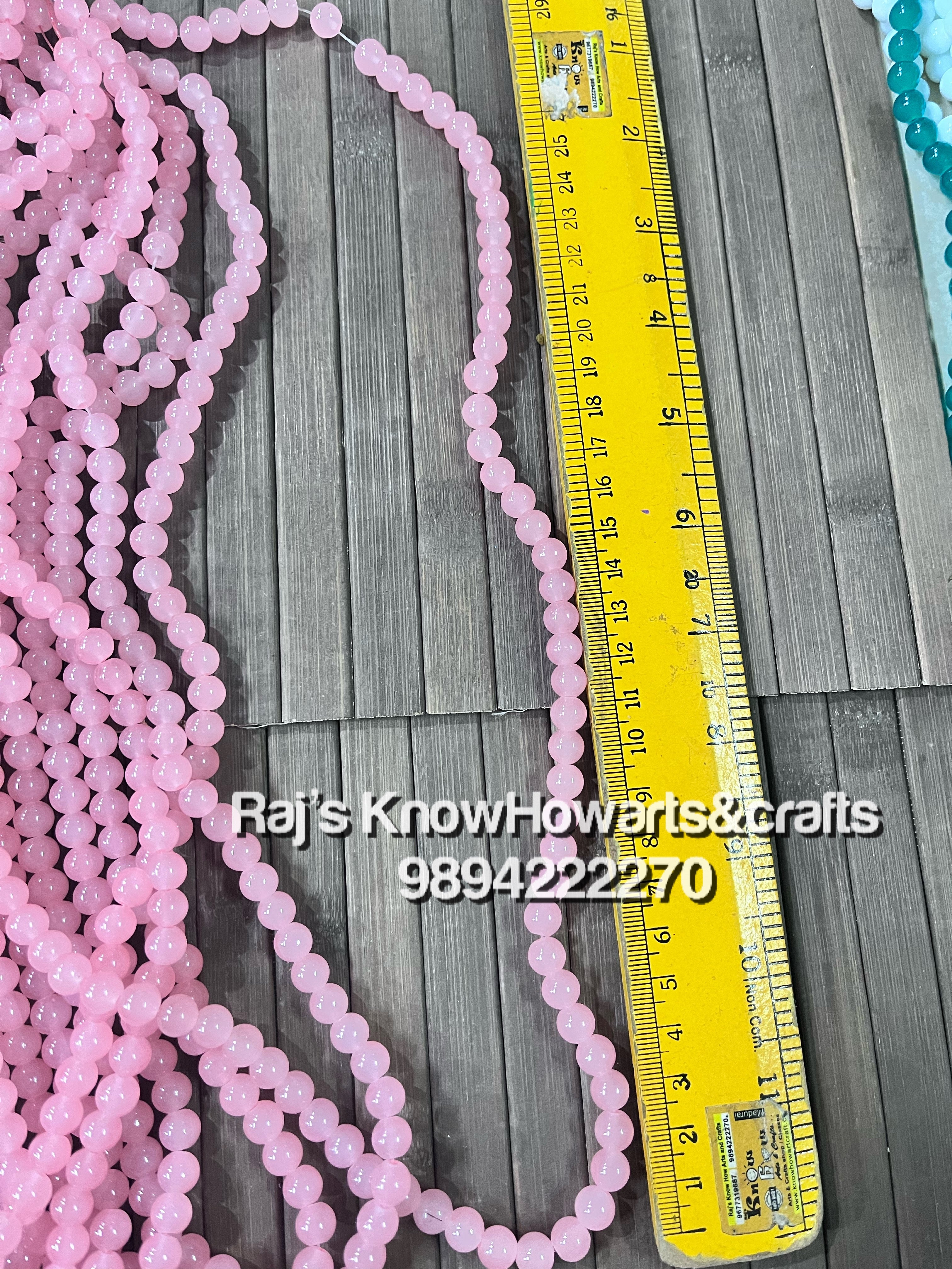 Bracelet beads light pink 8mm - 1 line