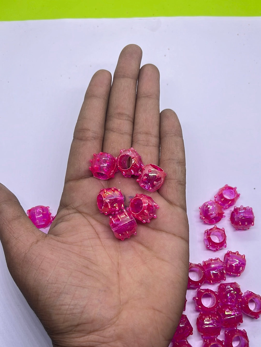 Acrylic pink   color small beads -100g 4