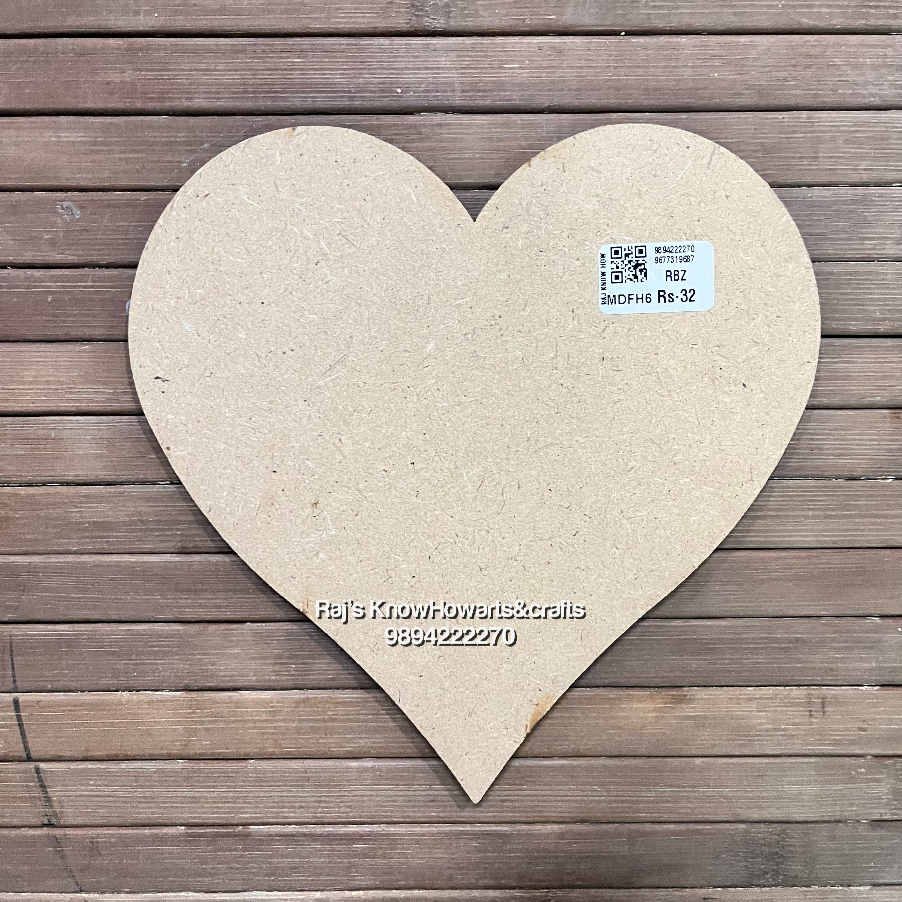 MDF board Heart 6 inch