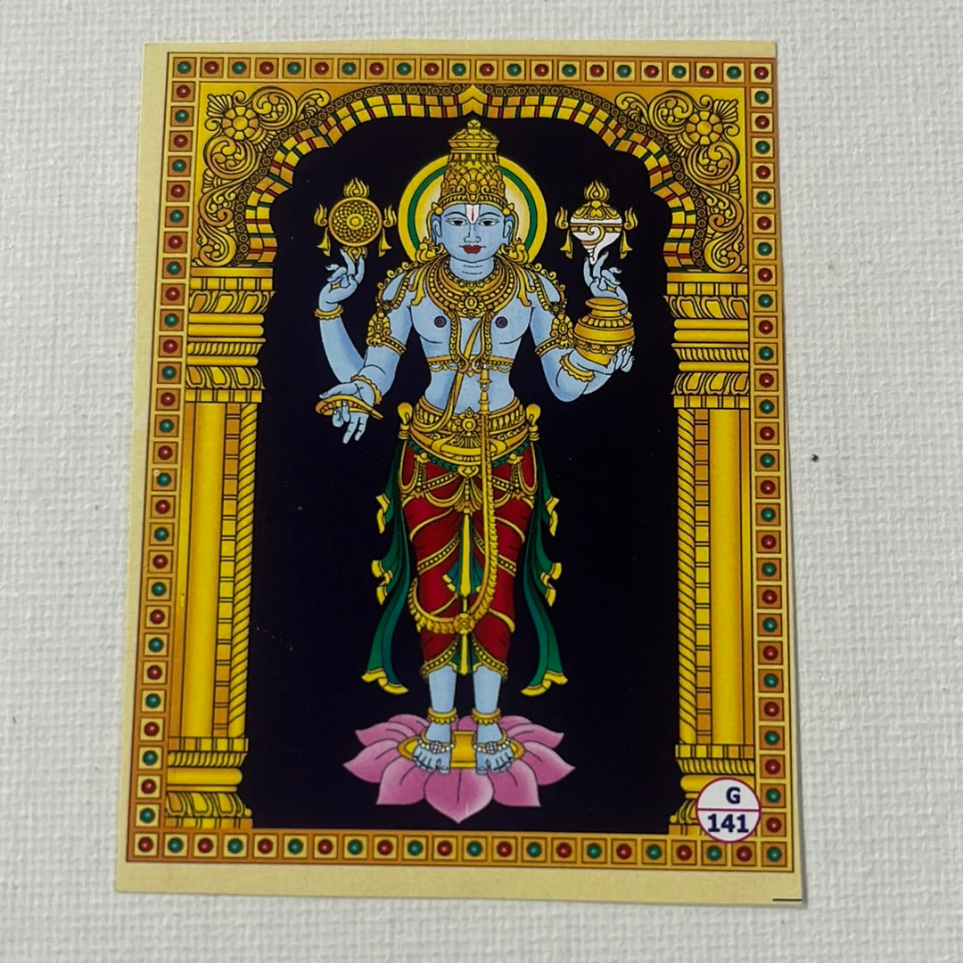 Standing Perumal  Tanjore Reverse Fibre Glass Painting