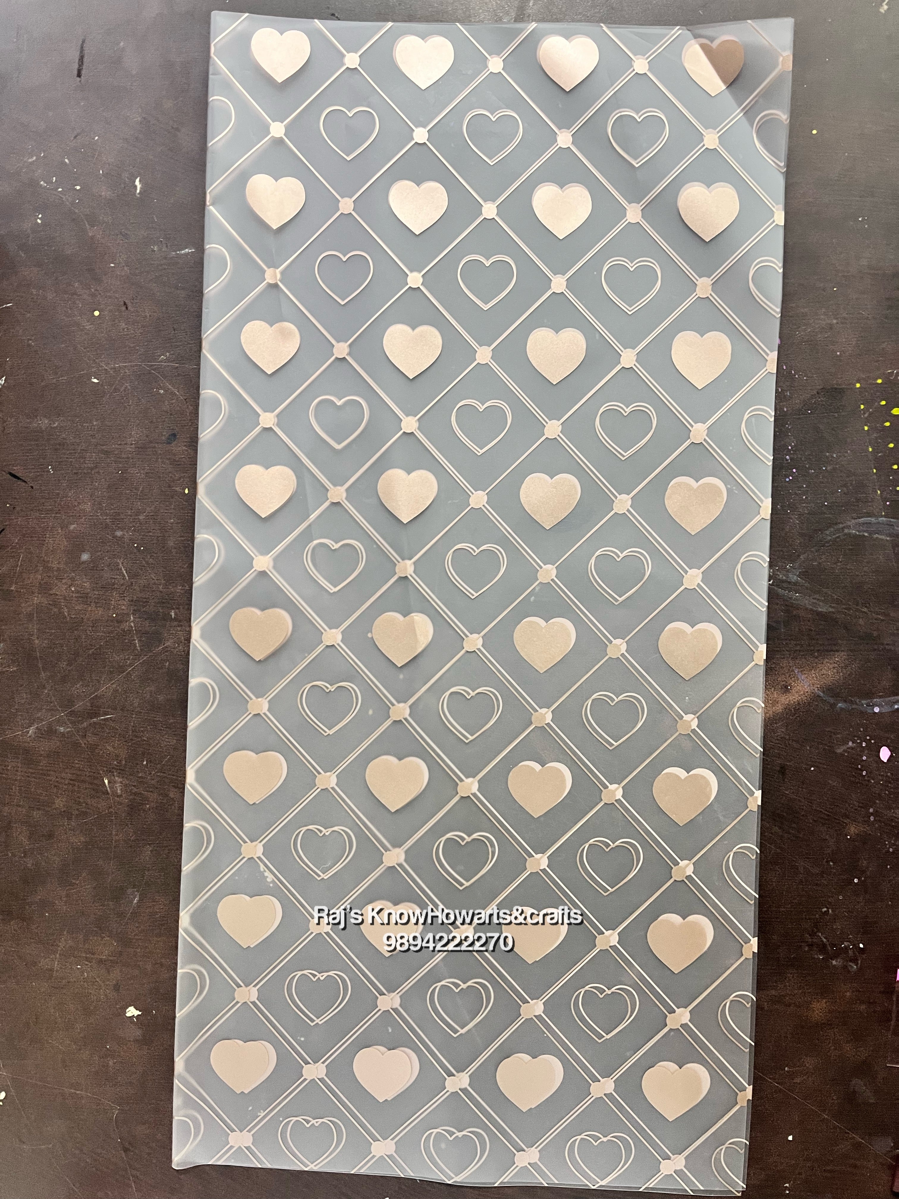 White  heart Gift Paper 20 sheet pack