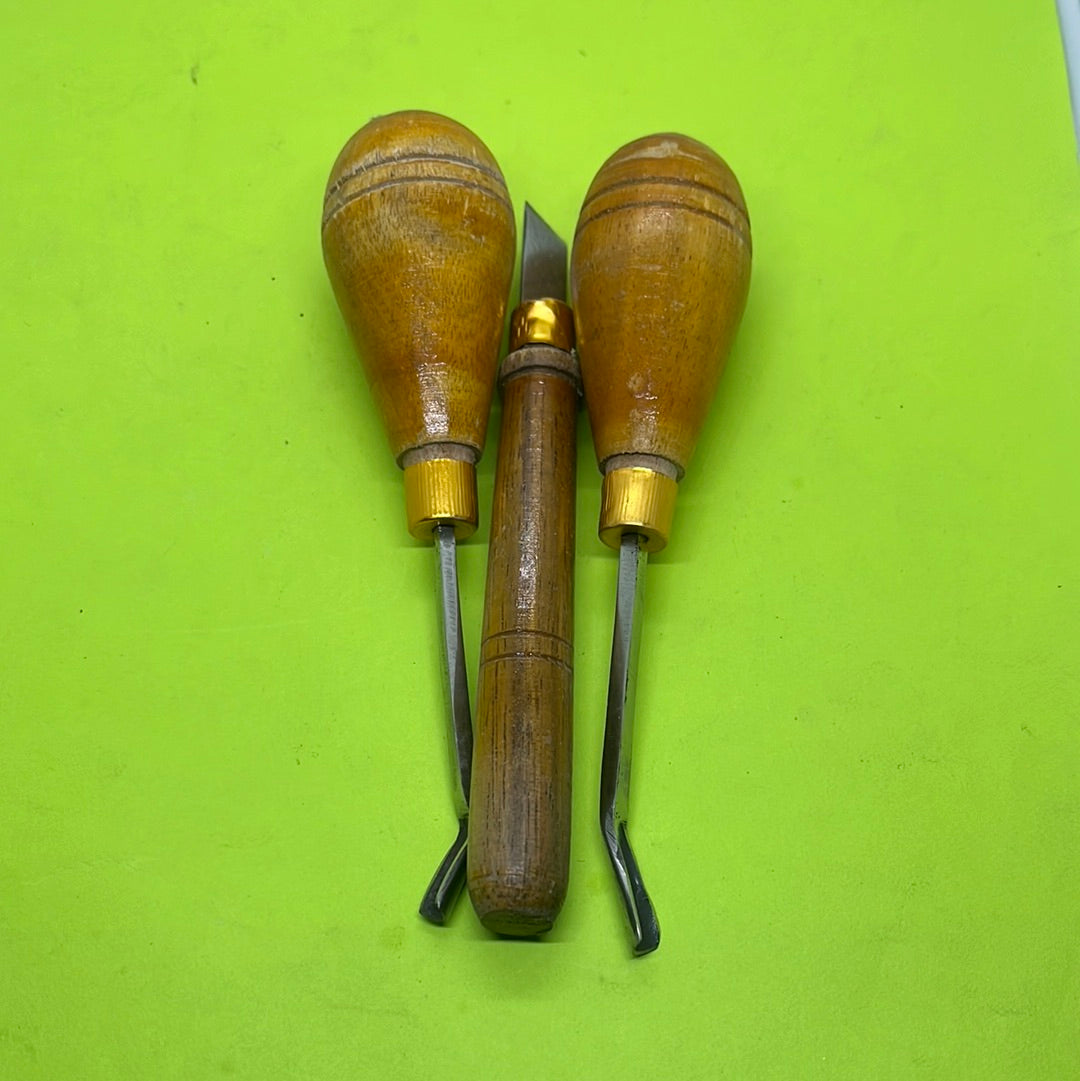 Apex wooden handle lino cutter set