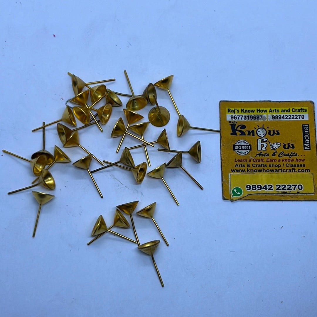 Gold plated earring back post stud base  10 pair  in a  pack