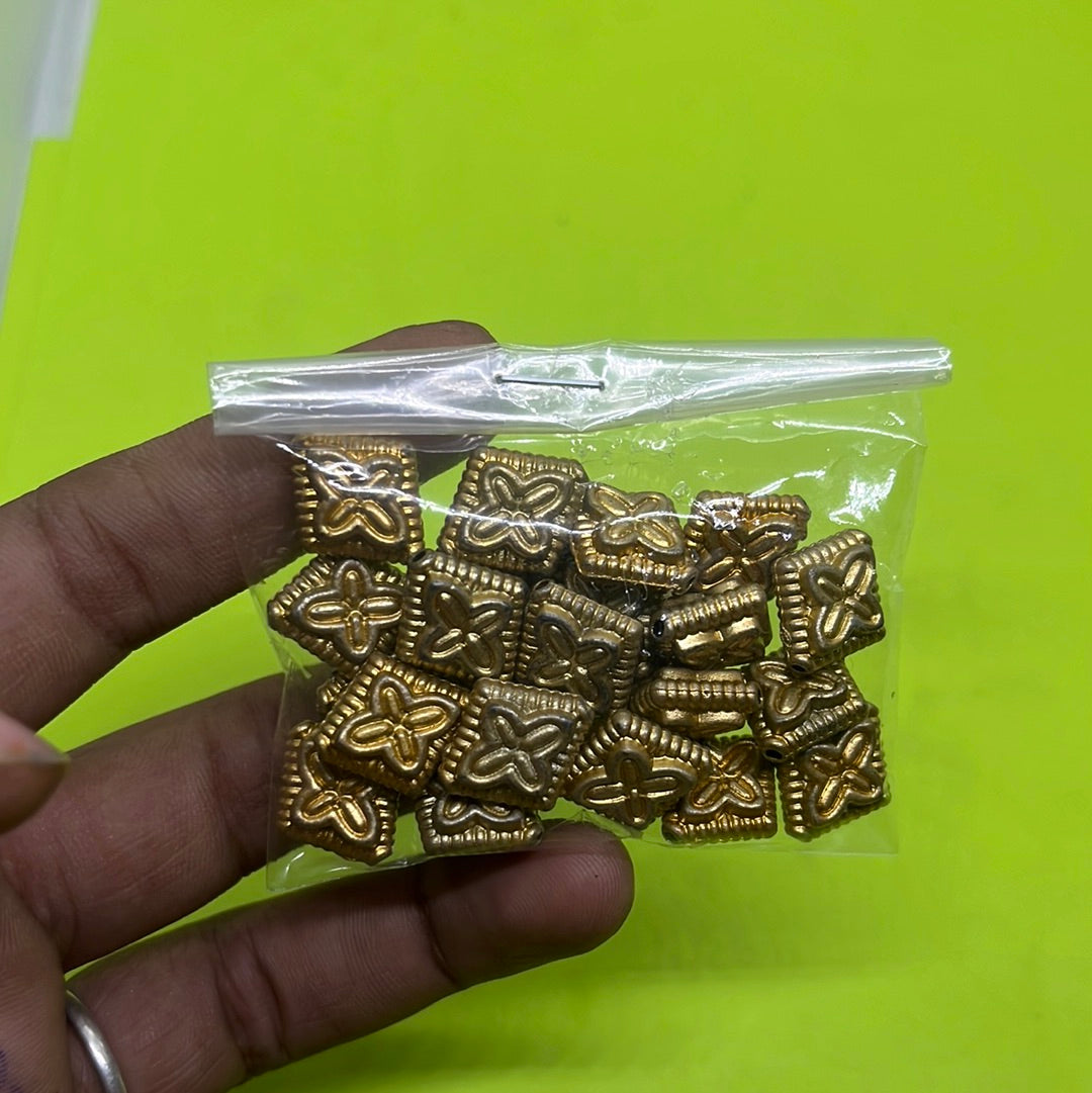 Flat gold Chakri beads-10g in a pack – KnowHowArtCraft