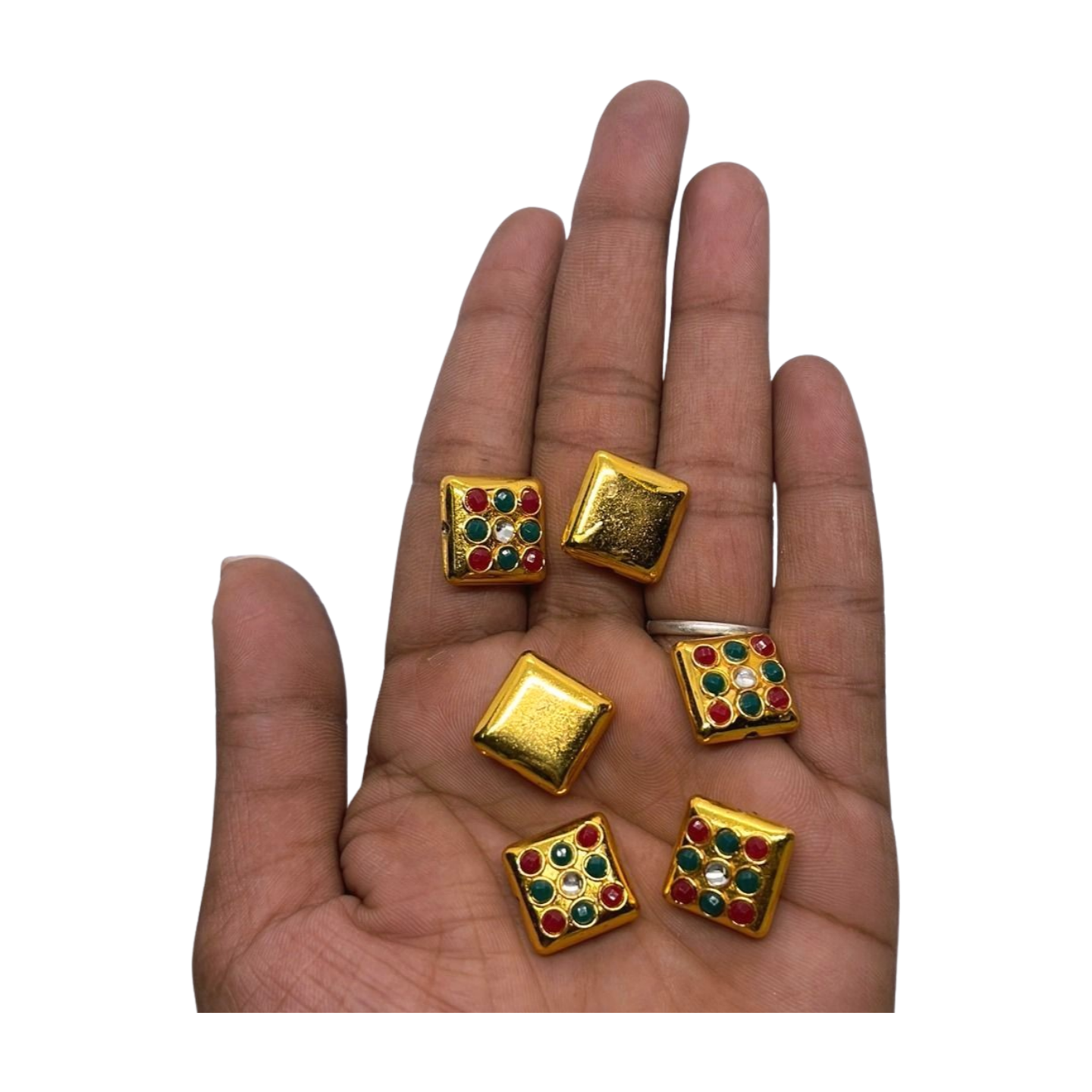Artificial jewelry making accessories metal gold balls 5 piece