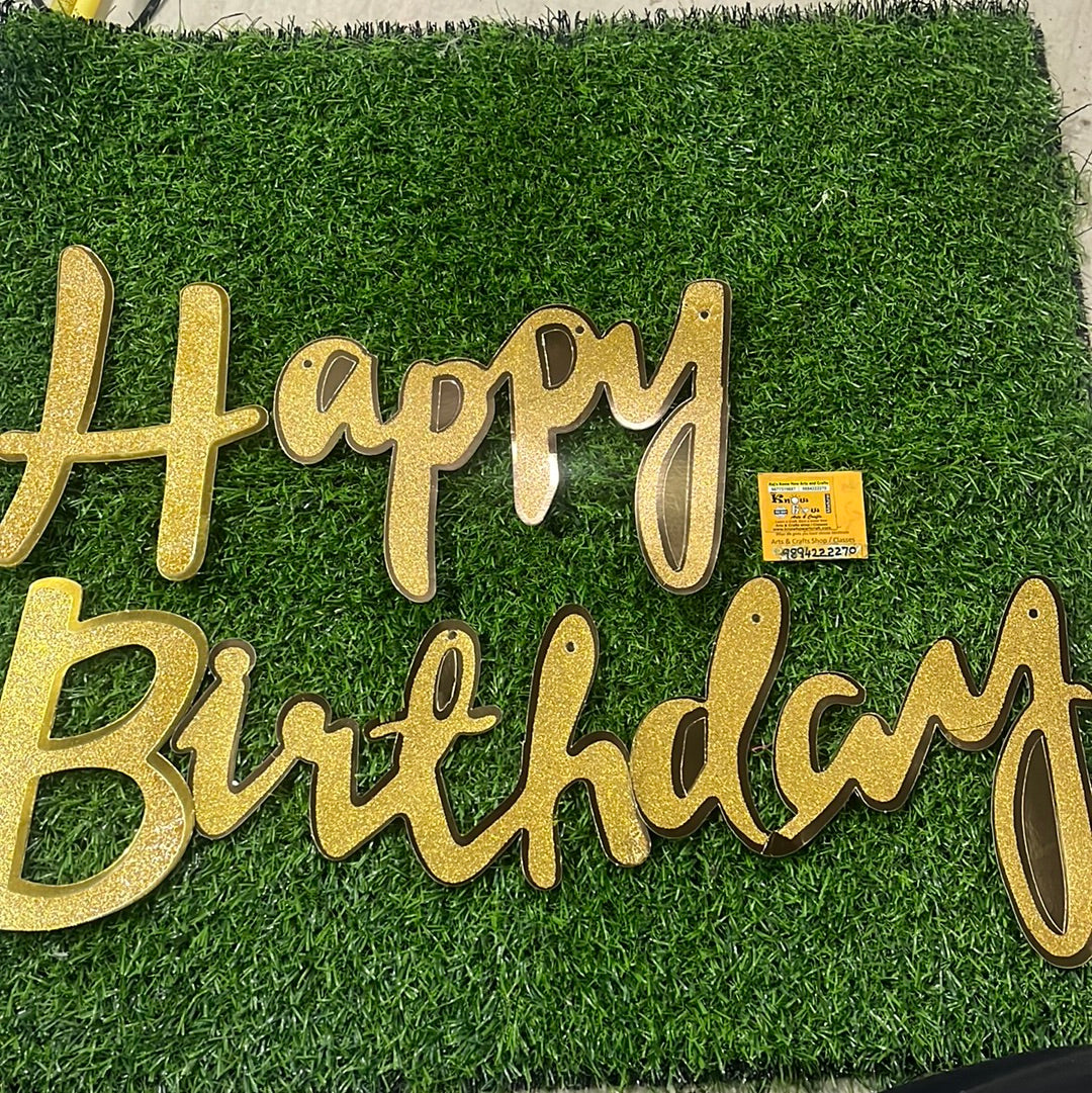 Happy Birthday Glitter metallic Banner