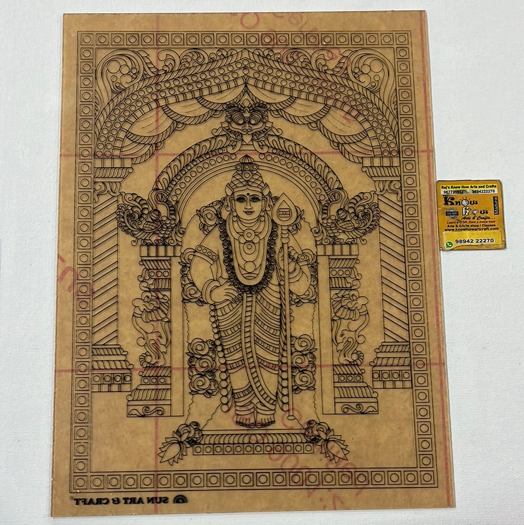 Murugan Tanjore reverse fibre glass painting