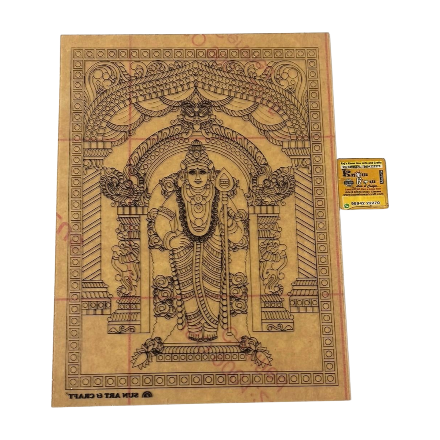 Murugan Tanjore reverse fibre glass painting
