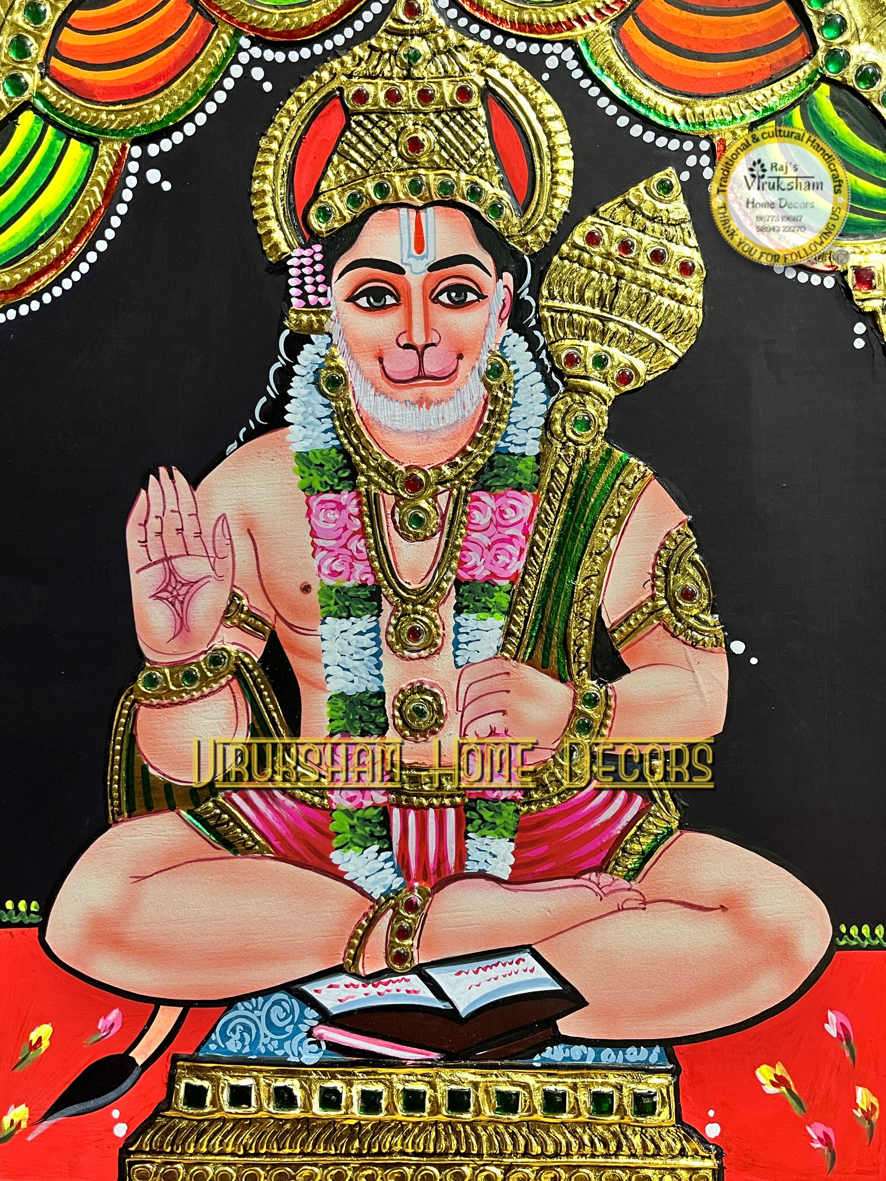 Hanuman 12x15 Tanjore painting -1 board(15 days delivery time)