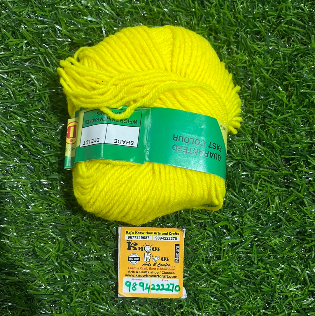 Fluorescent yellow Woolen thread