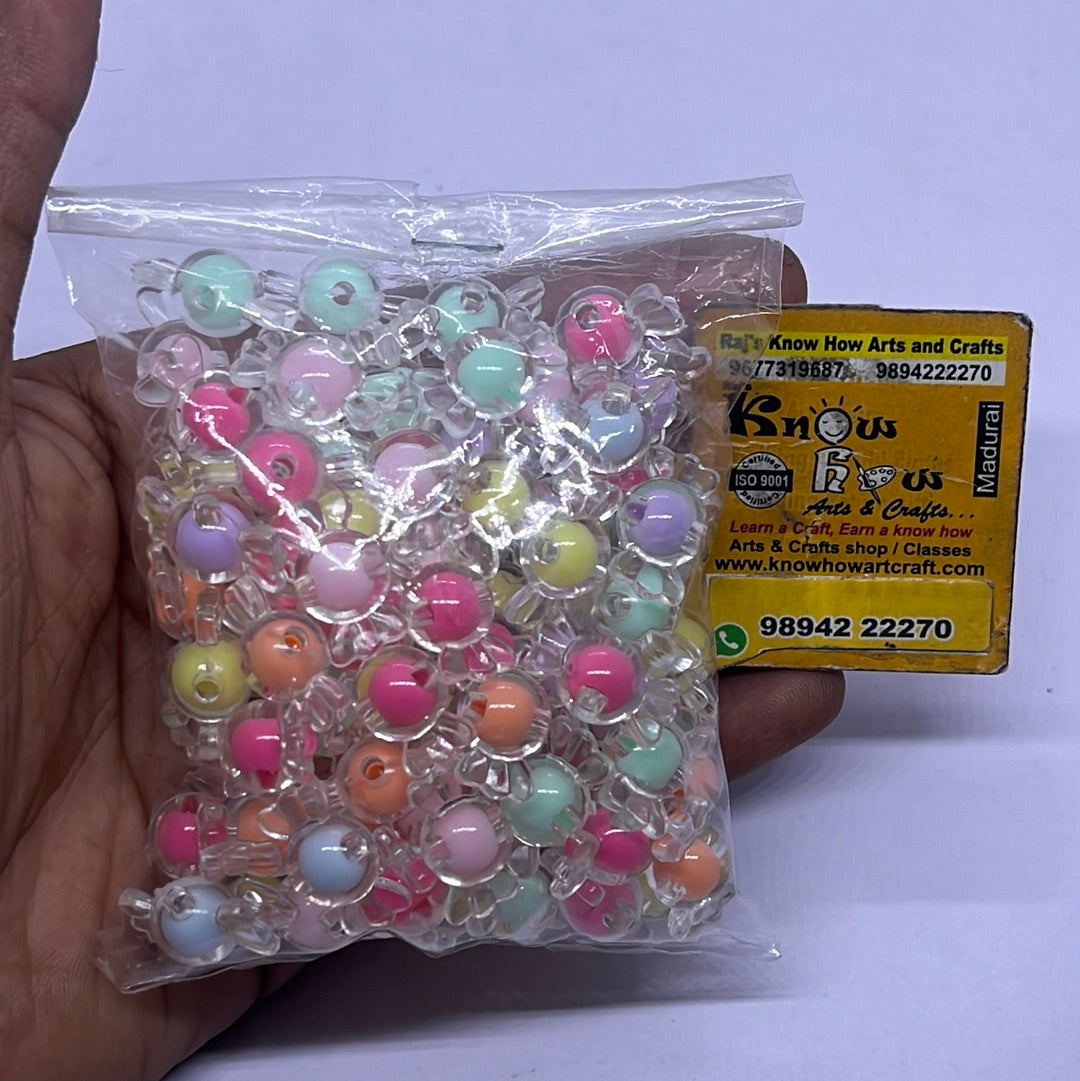 Colourful chocolate design beads -50g in a pack