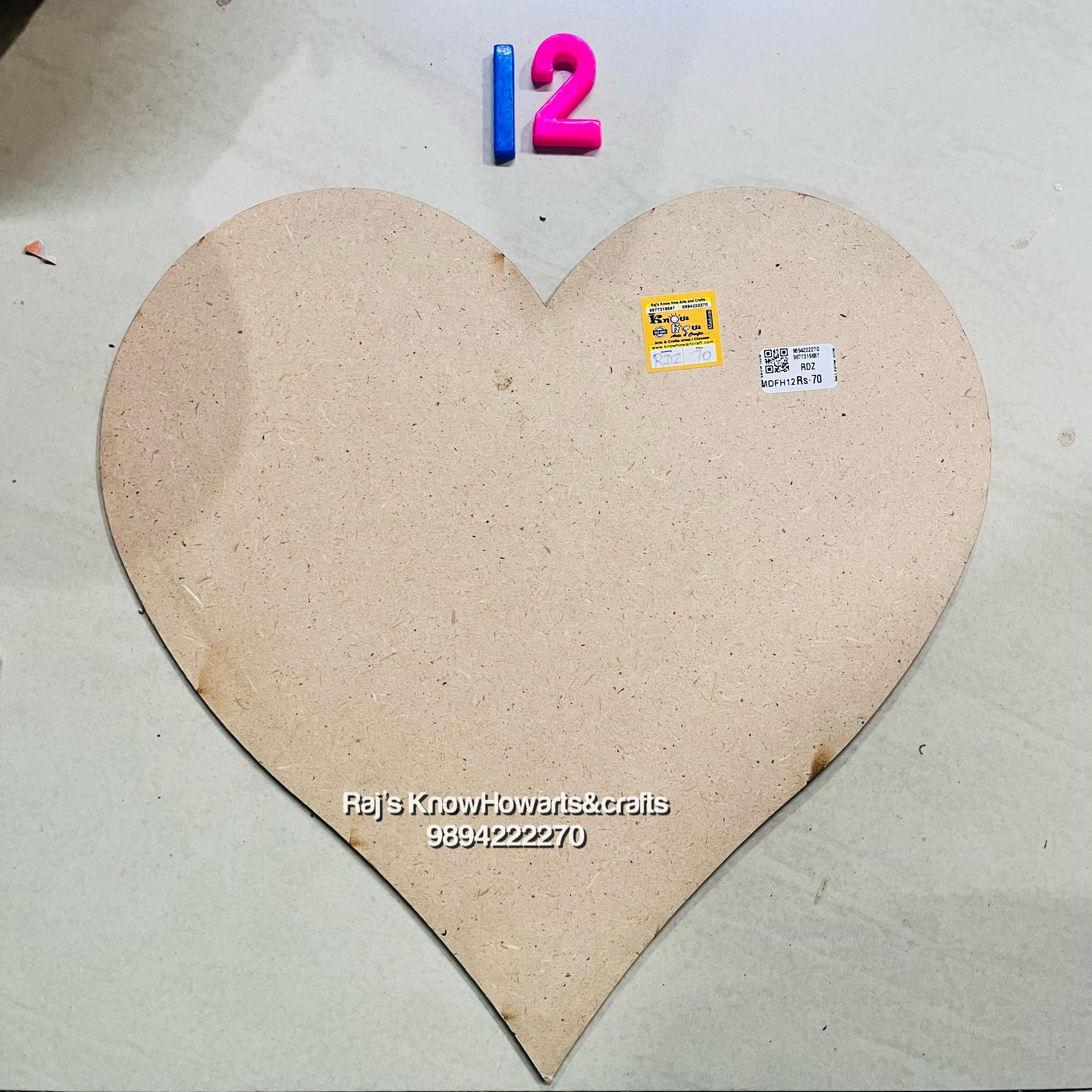 MDF board Heart 12 inch