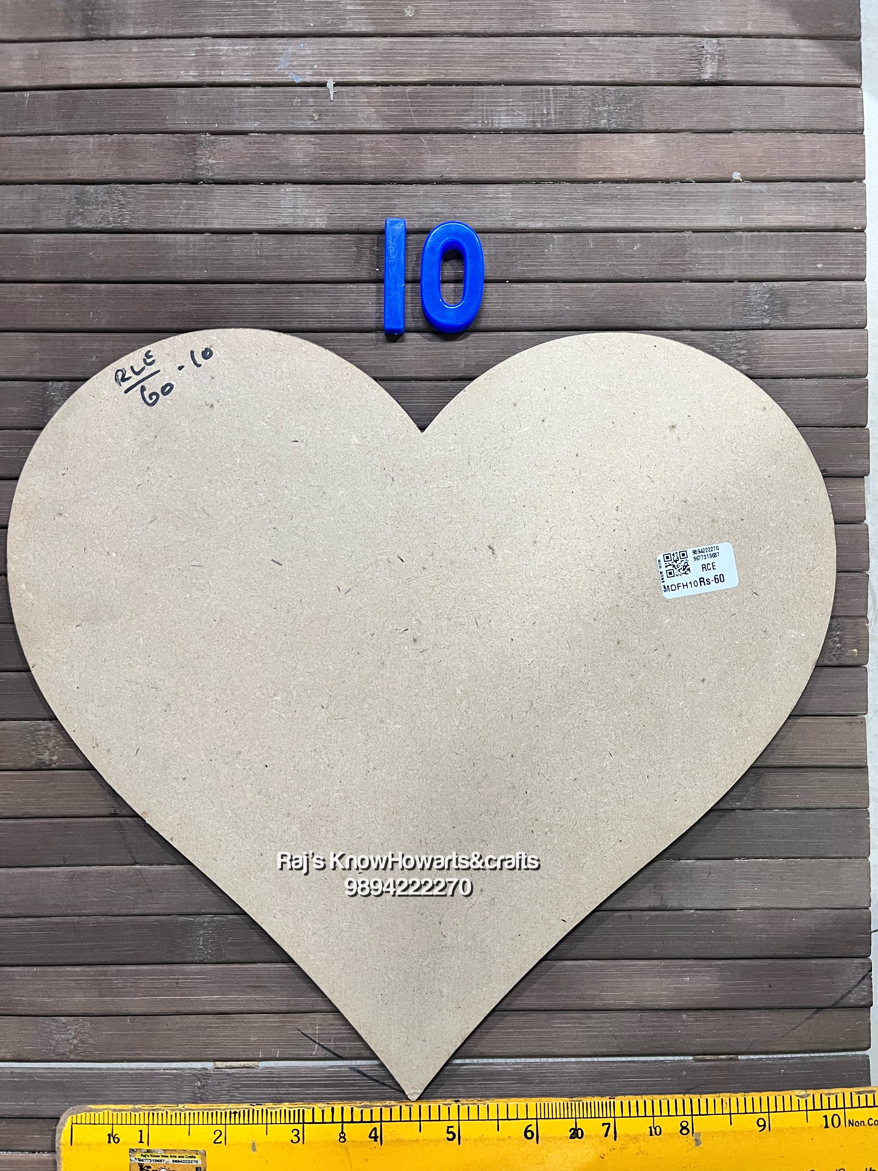 MDF Heart 10  inch