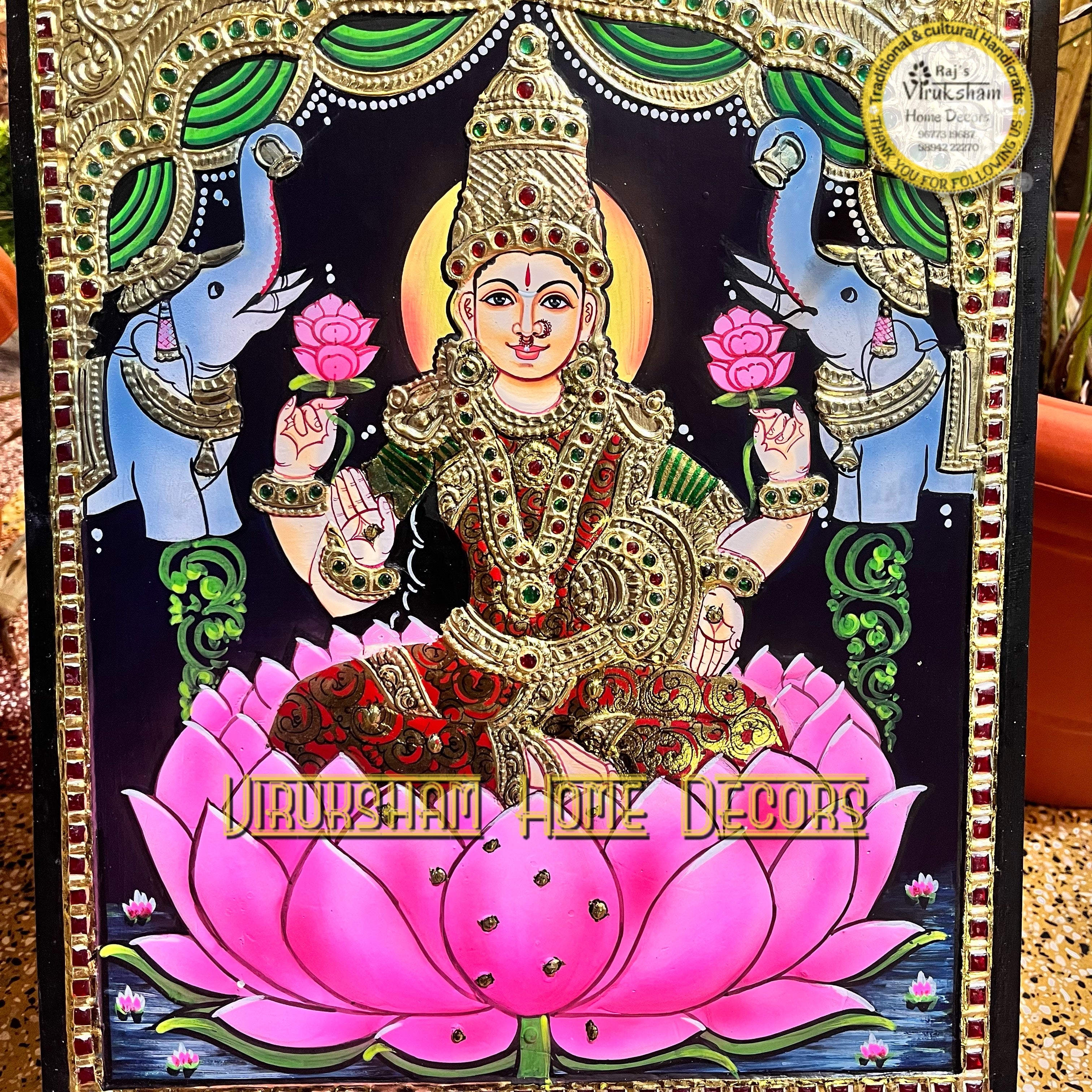 GajaLakshmi 12x15 Tanjore painting -1 board