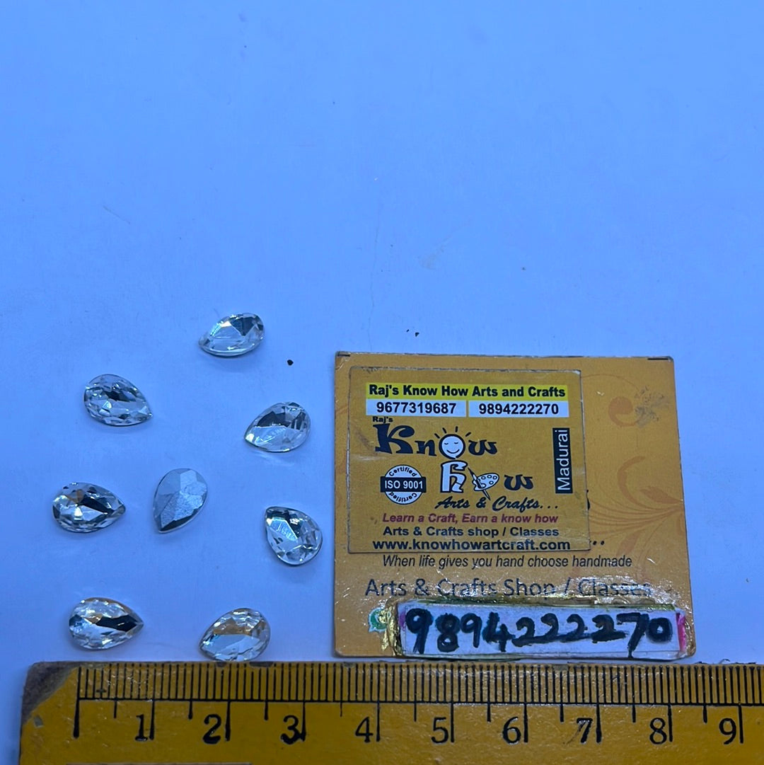 7x10 white  Thilakam Tanjore Painting American Diamond stones-8 stones in a pack