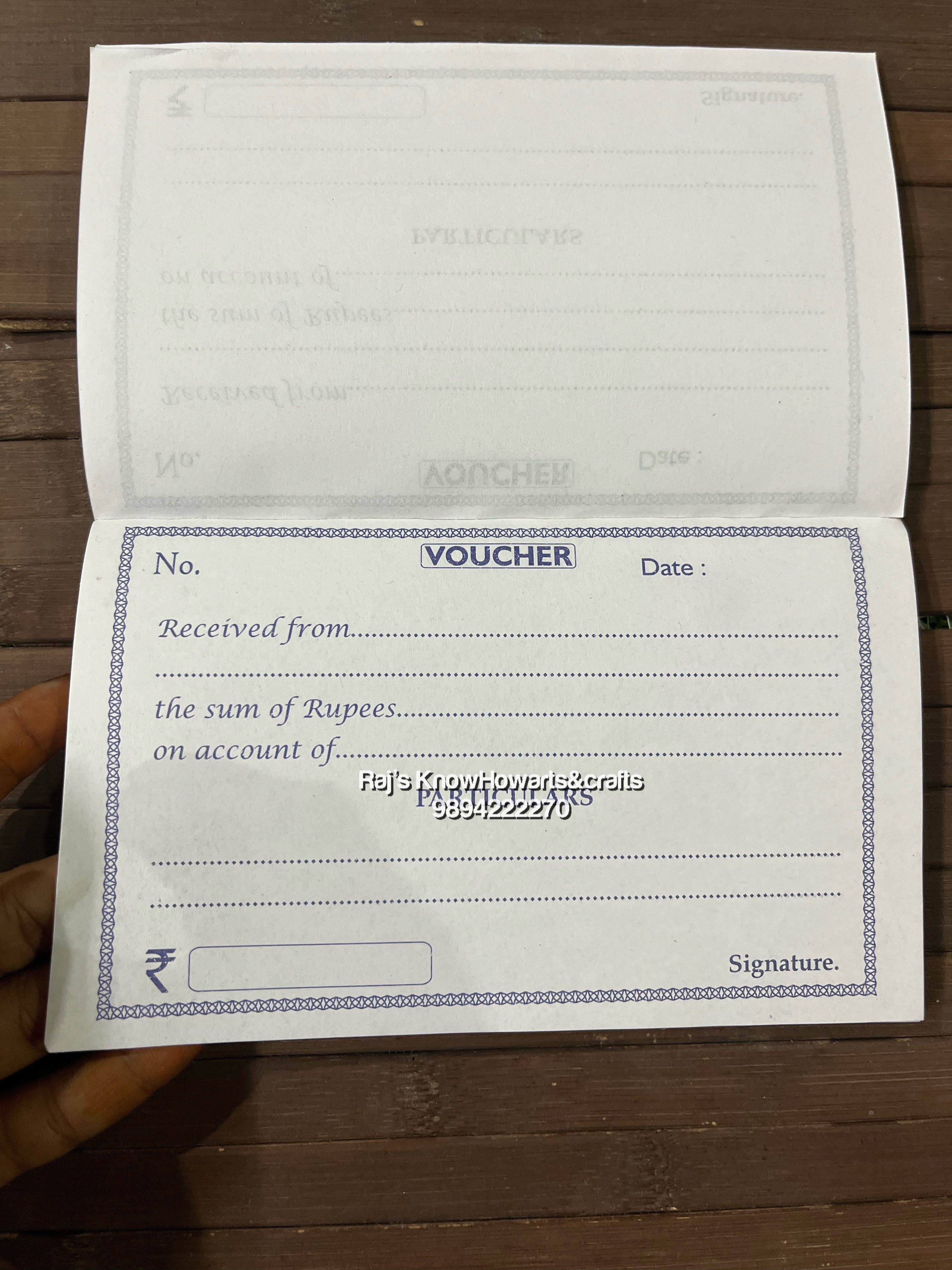 Cash voucher English  - 1 pc