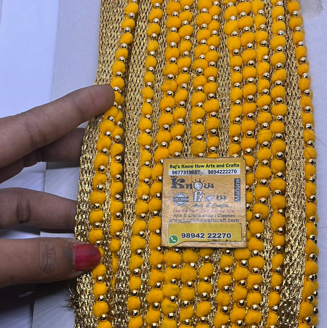 Bright yellow  golden stone lace - 1 meter