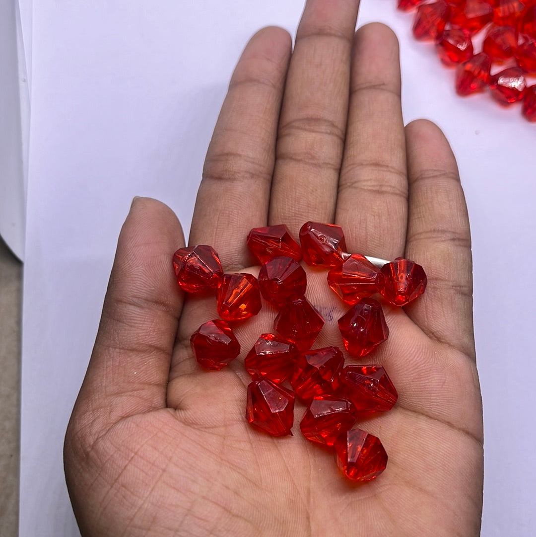 Acrylic red glass beads 100 g