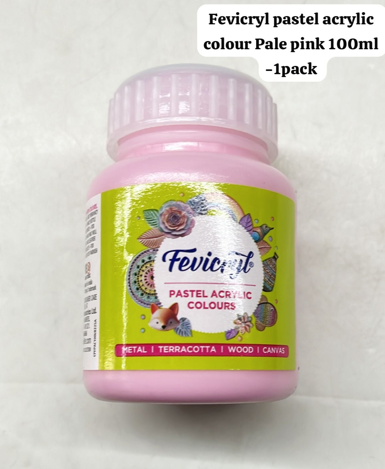 Fevicryl pastel acrylic colours pale pink 100ml -1pack