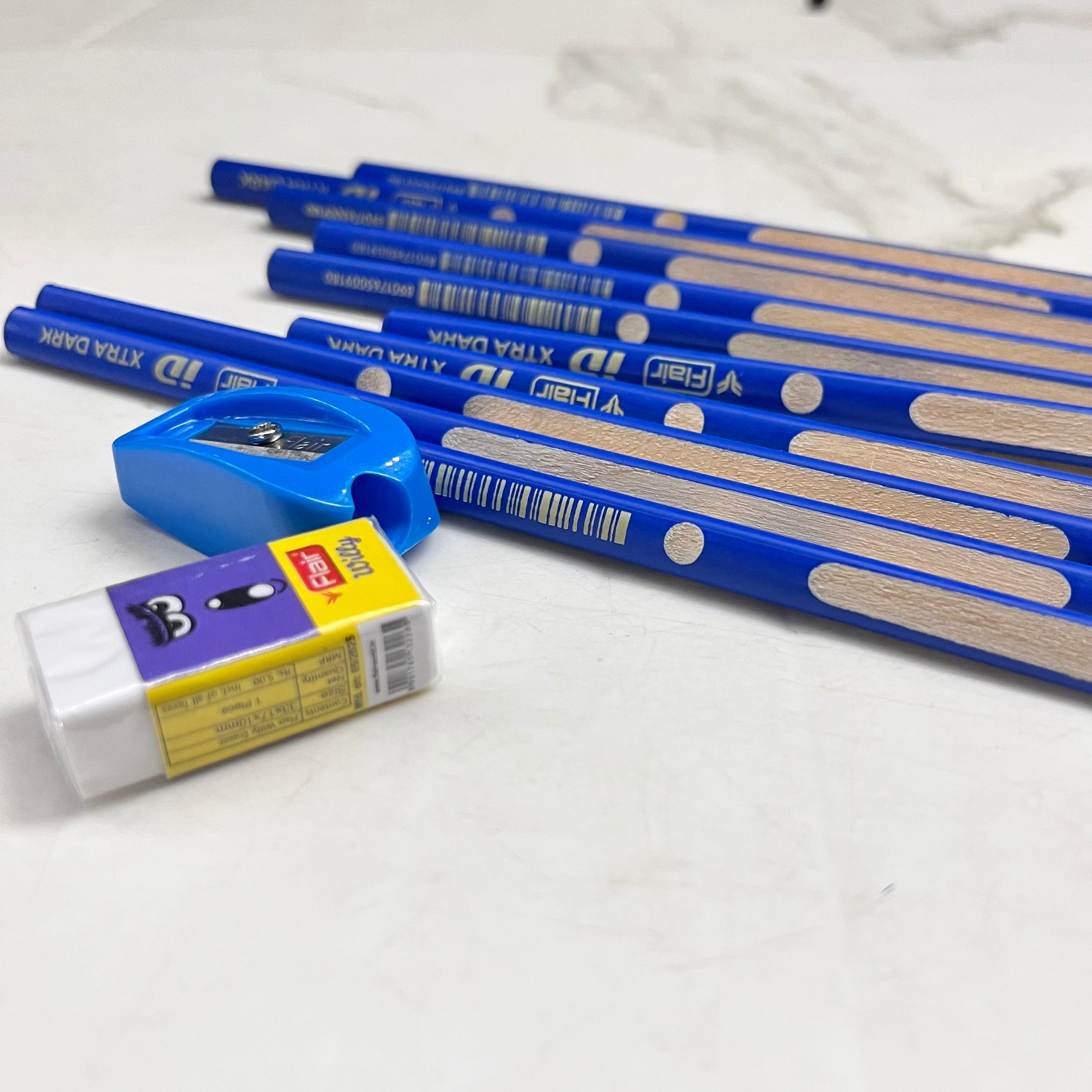 Flair ID extra dark pencils -1pack (10pencils 1sharpener 1eraser include this pack )