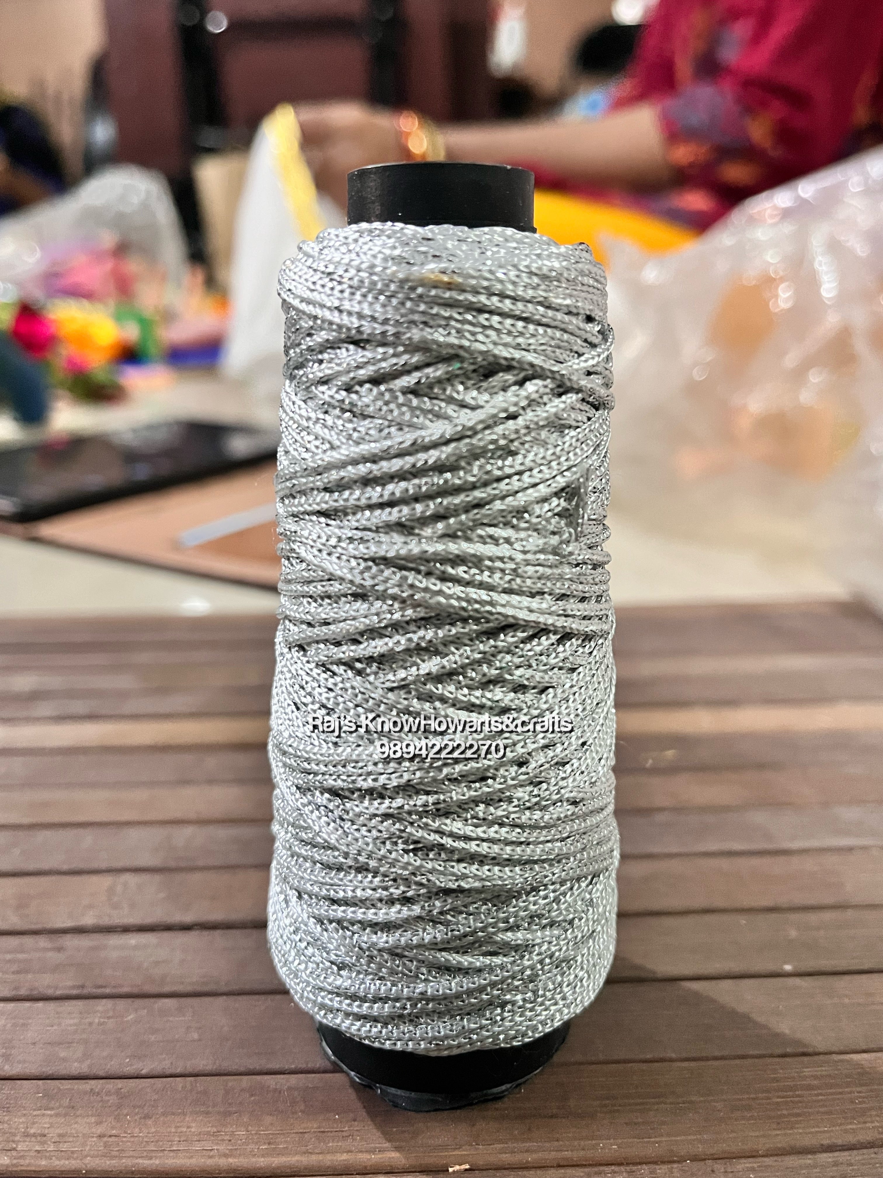 4mm silver crochet thread