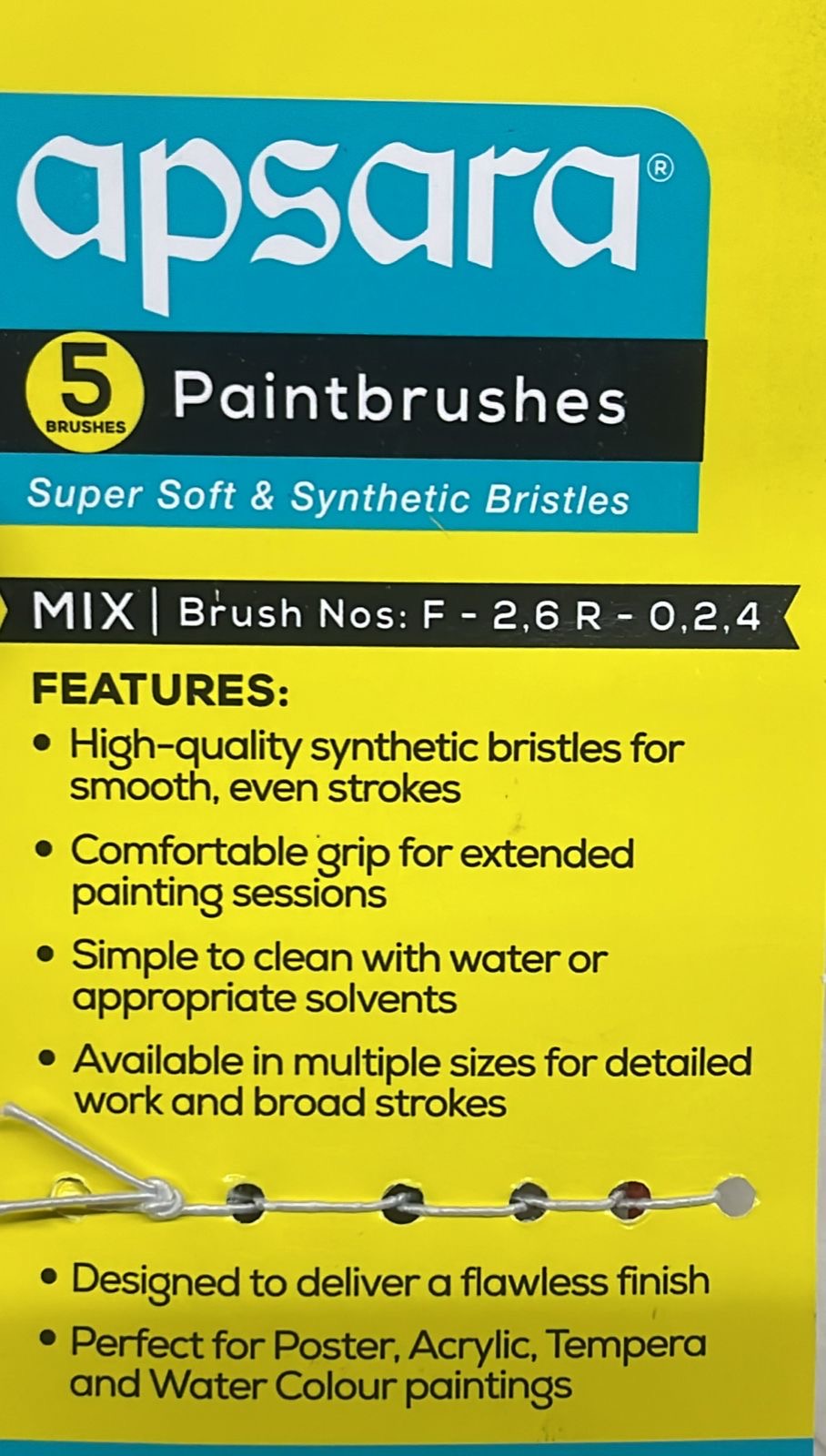Apsara paint brushes include 5brush in this 1pack/4322