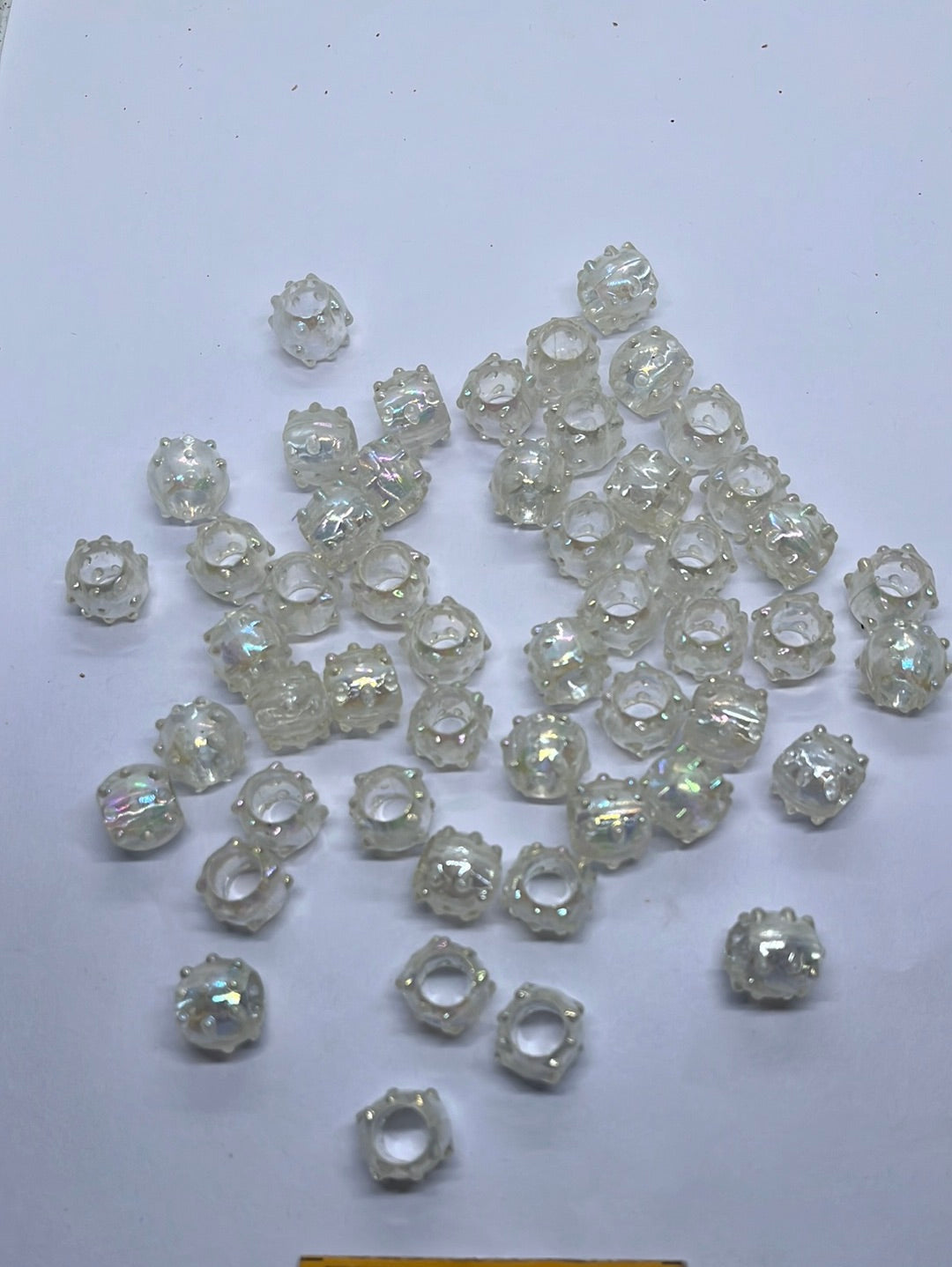 Acrylic white  color small beads -100g 3