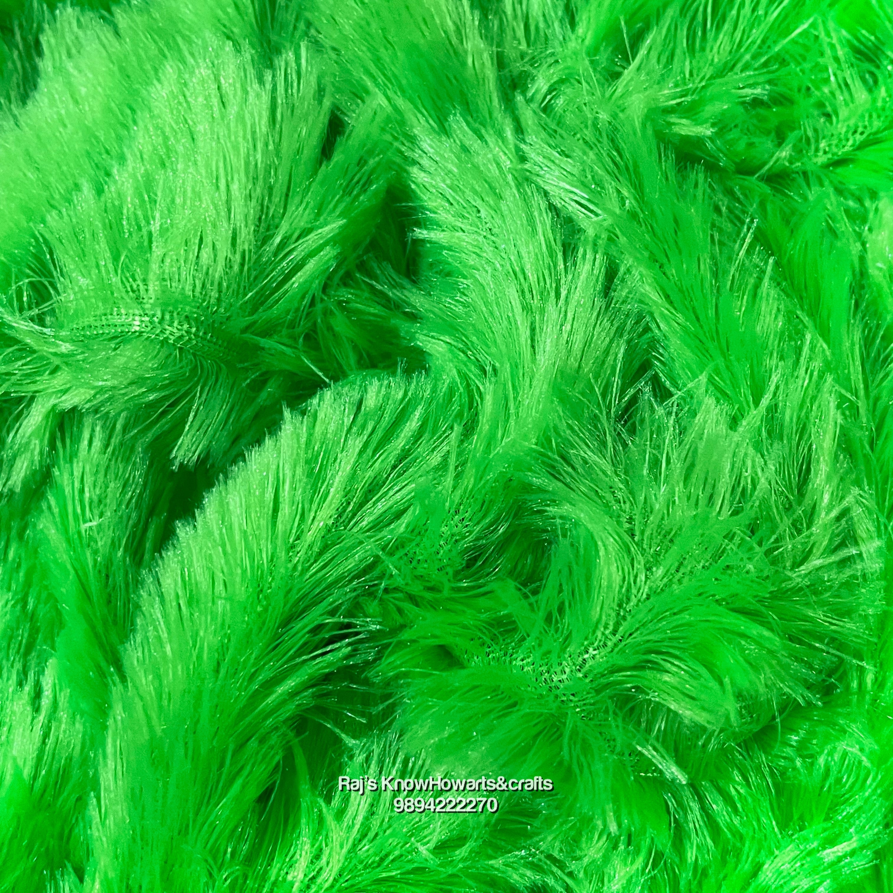 Neon green   fur cloth - 1 meter