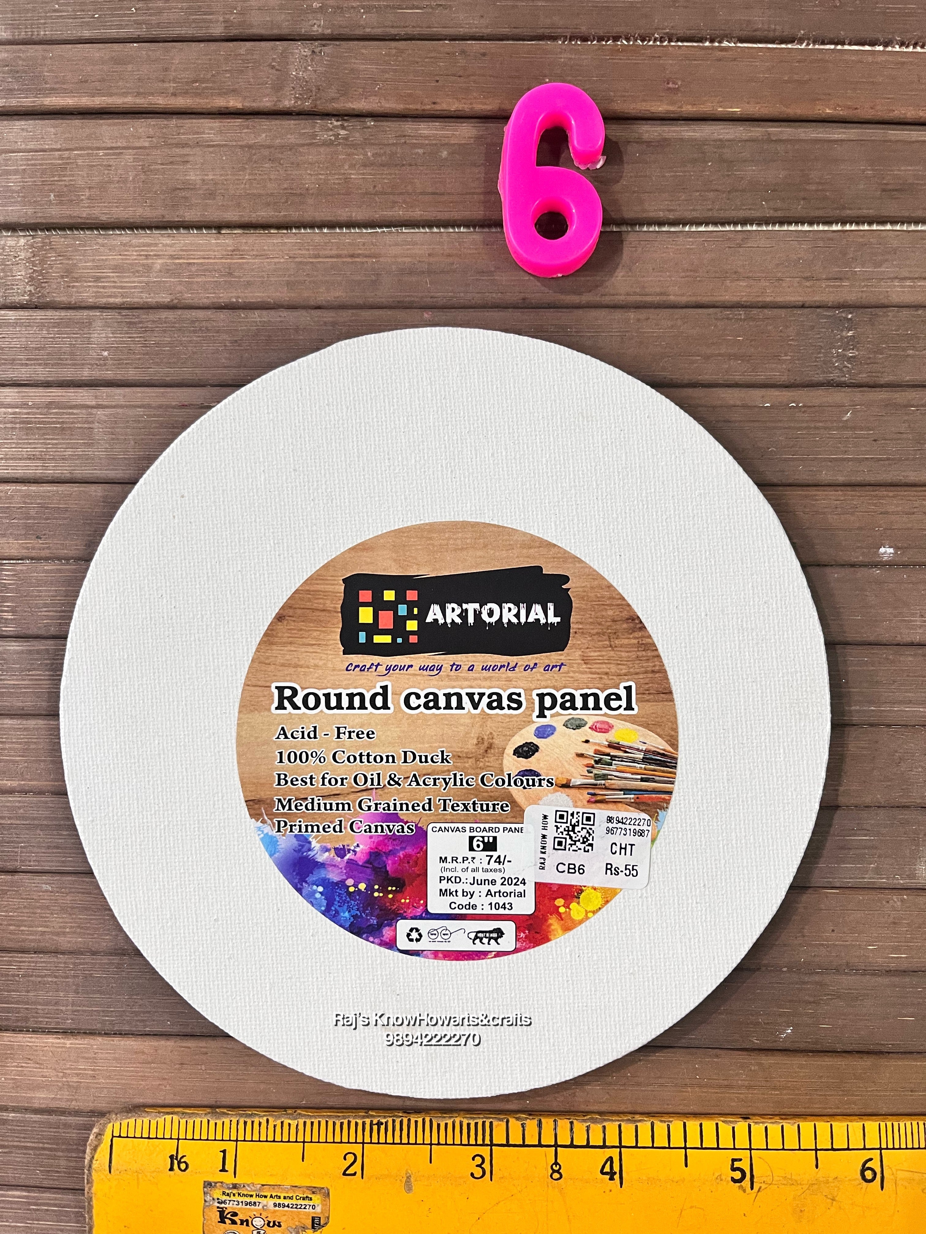 6” Round Canvas board - CB6