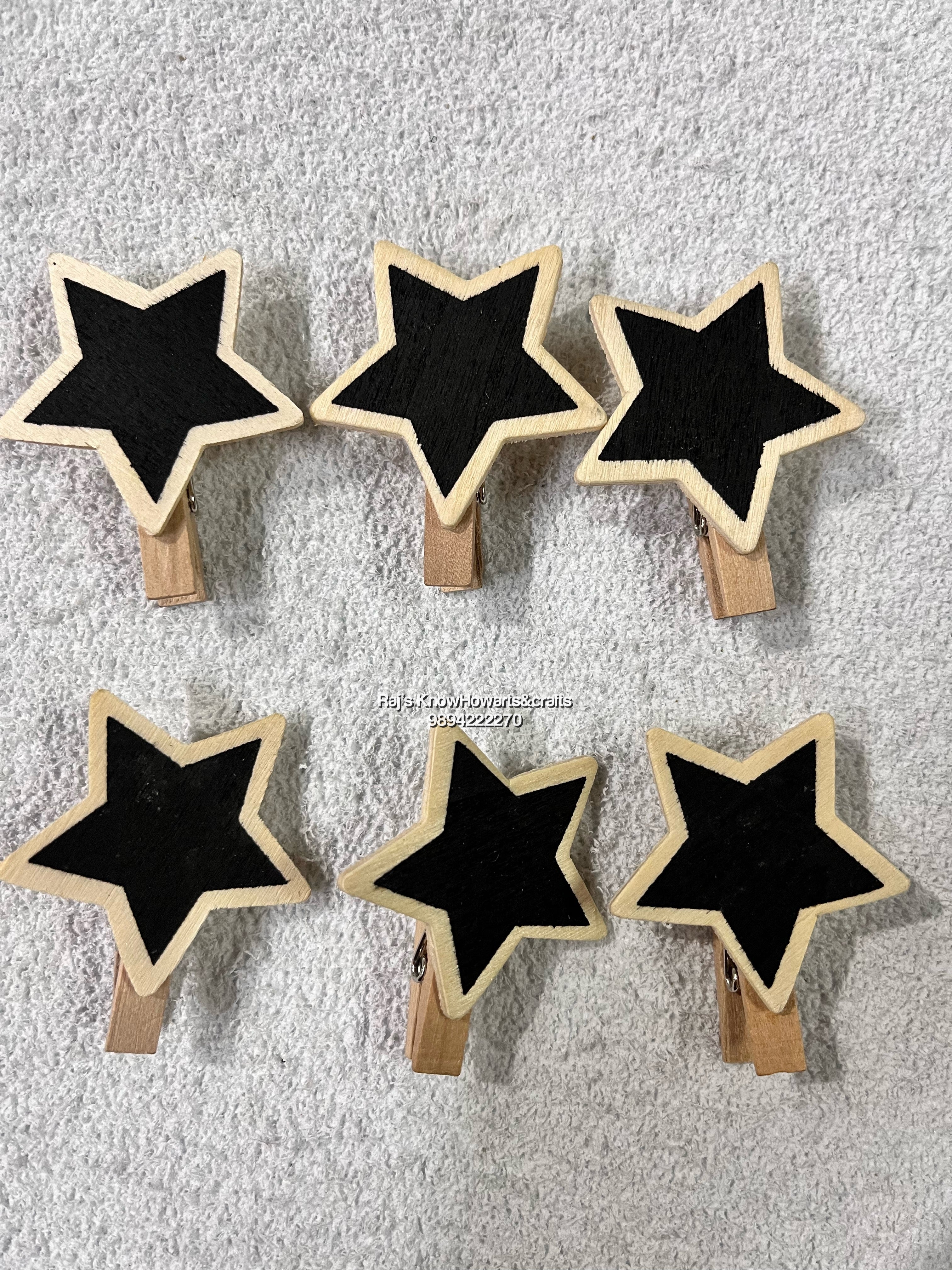 BLACK wooden writing Board  Clip  -6 PC