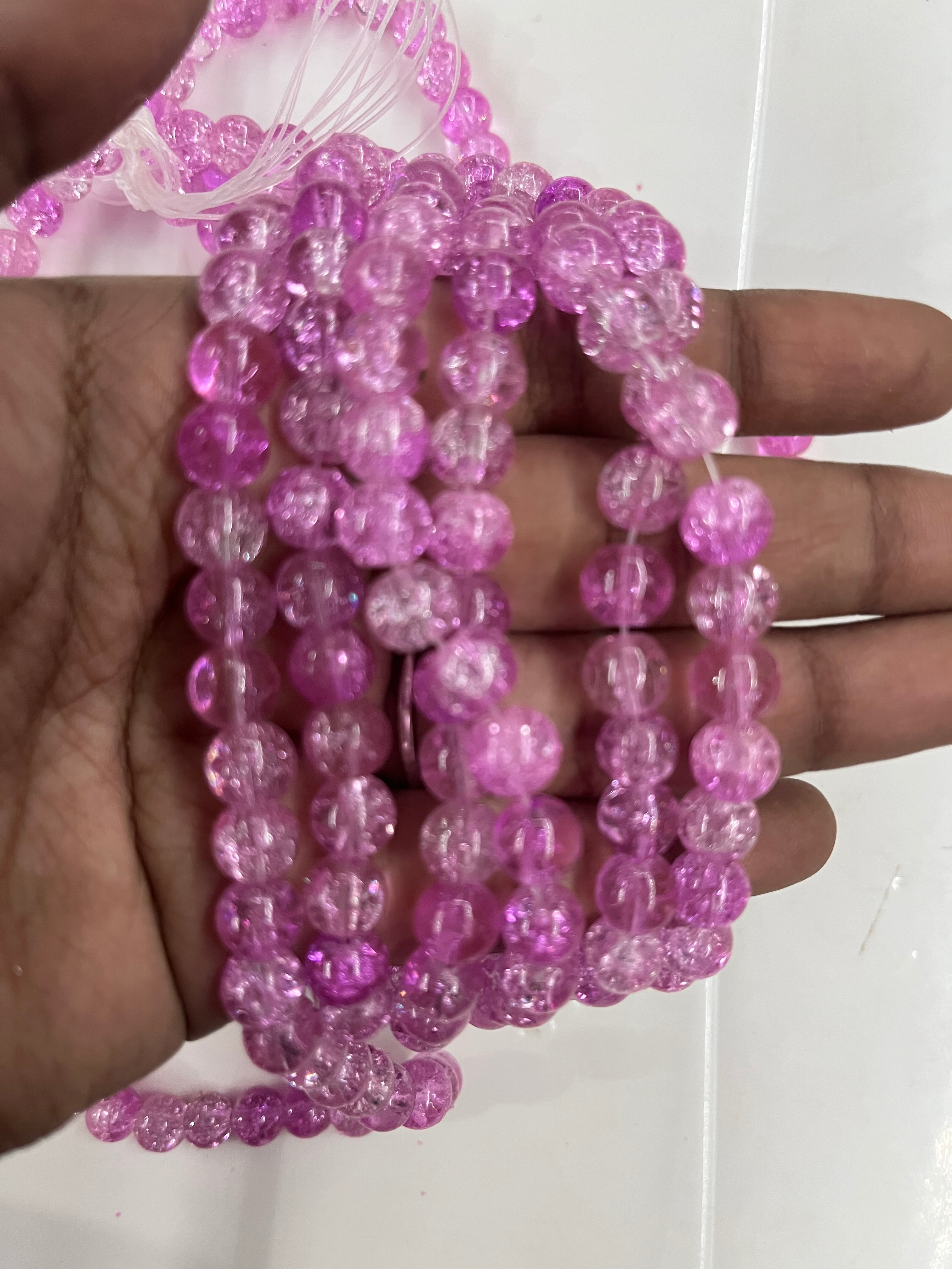 Crackle beads one line-8