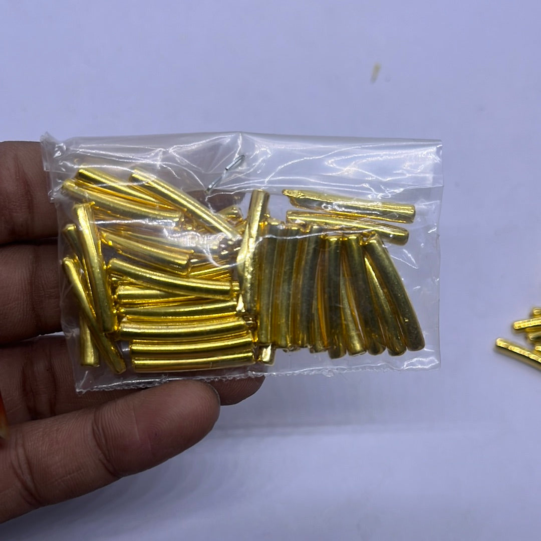 Gold tube beads  jewelry making