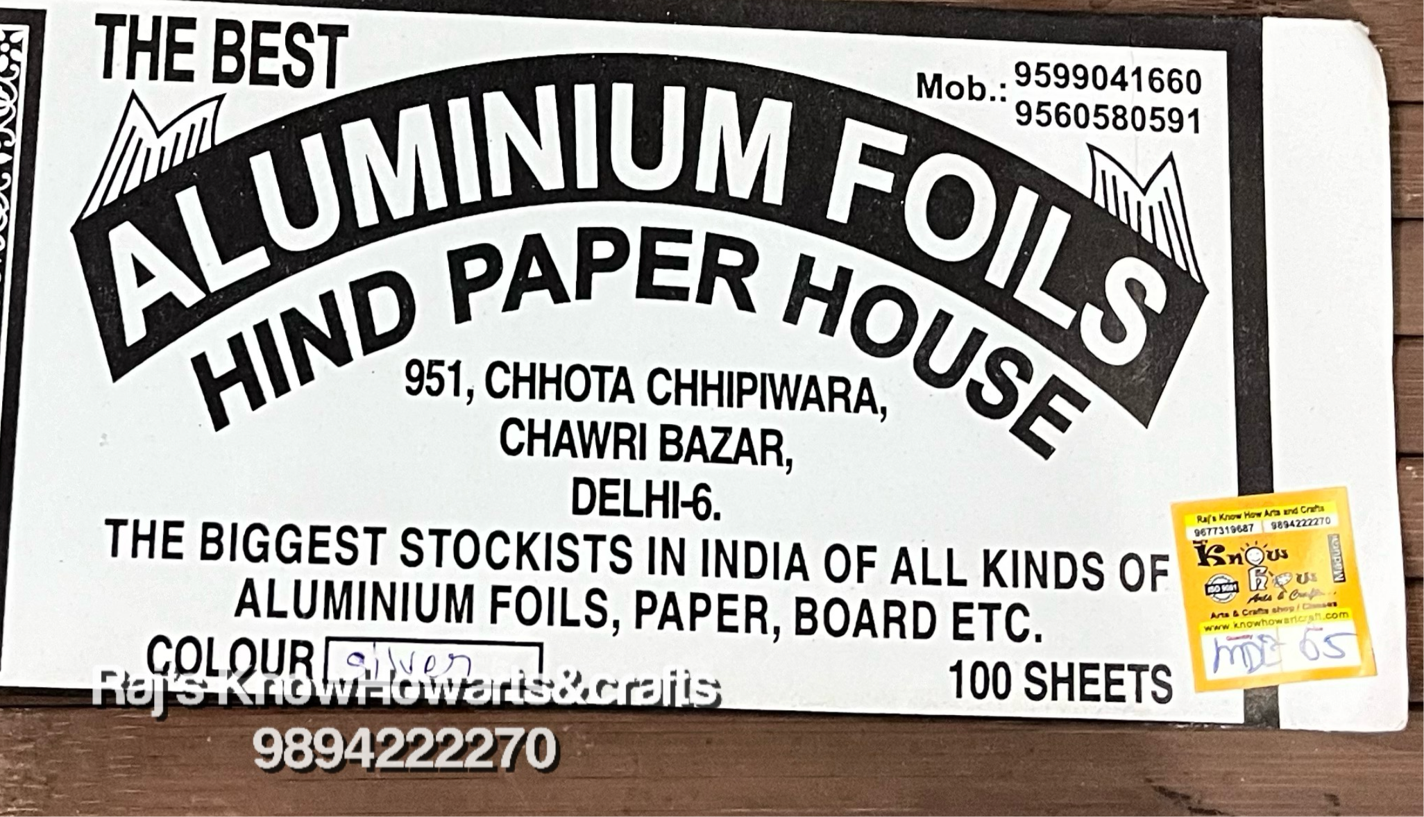 Aluminium foils silver