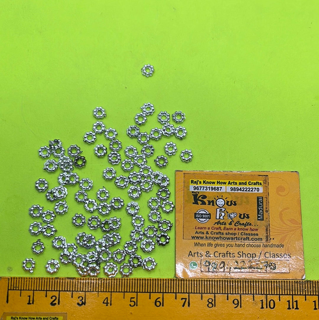 German Silver oxidised daisy spacer beads 25 g