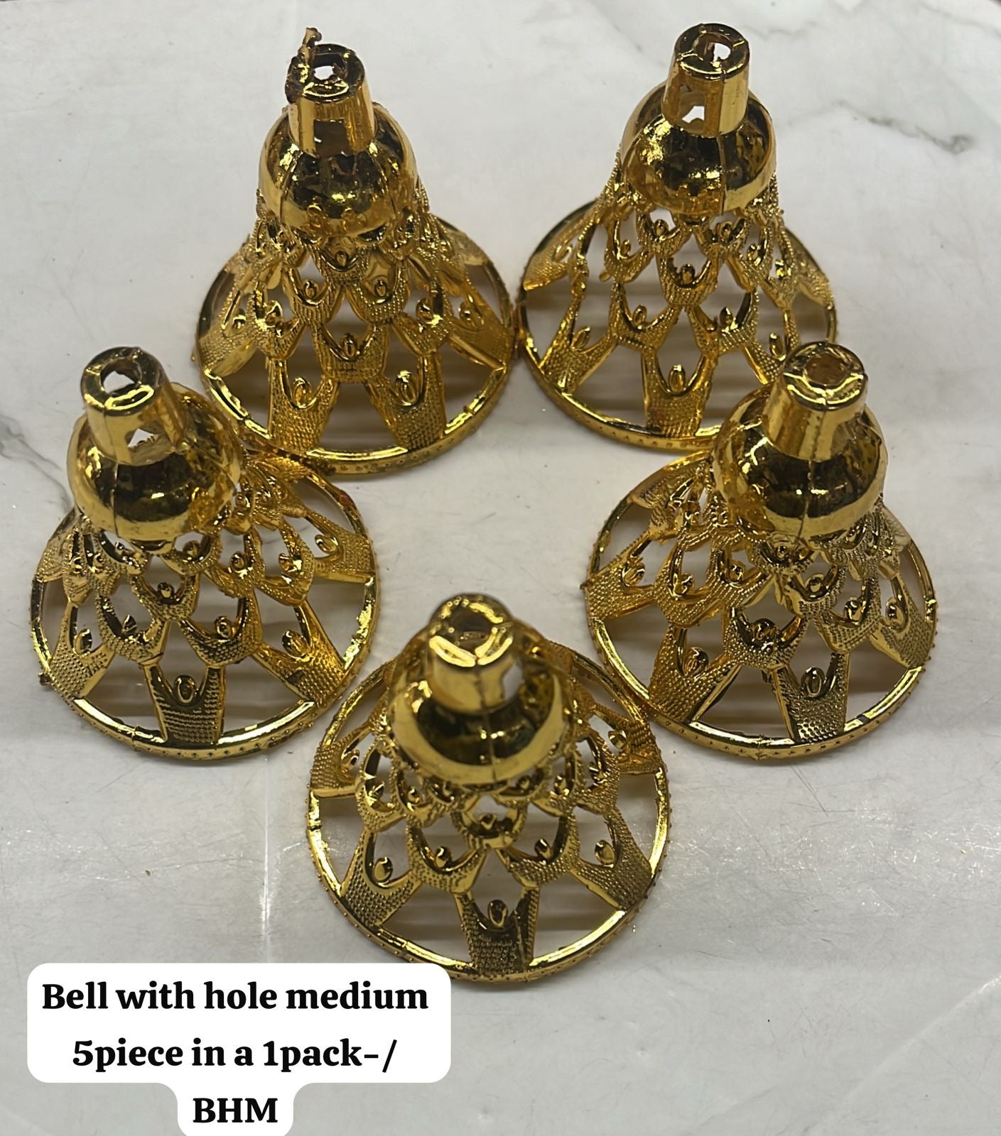 Golden acrylic bell with hole difference size available