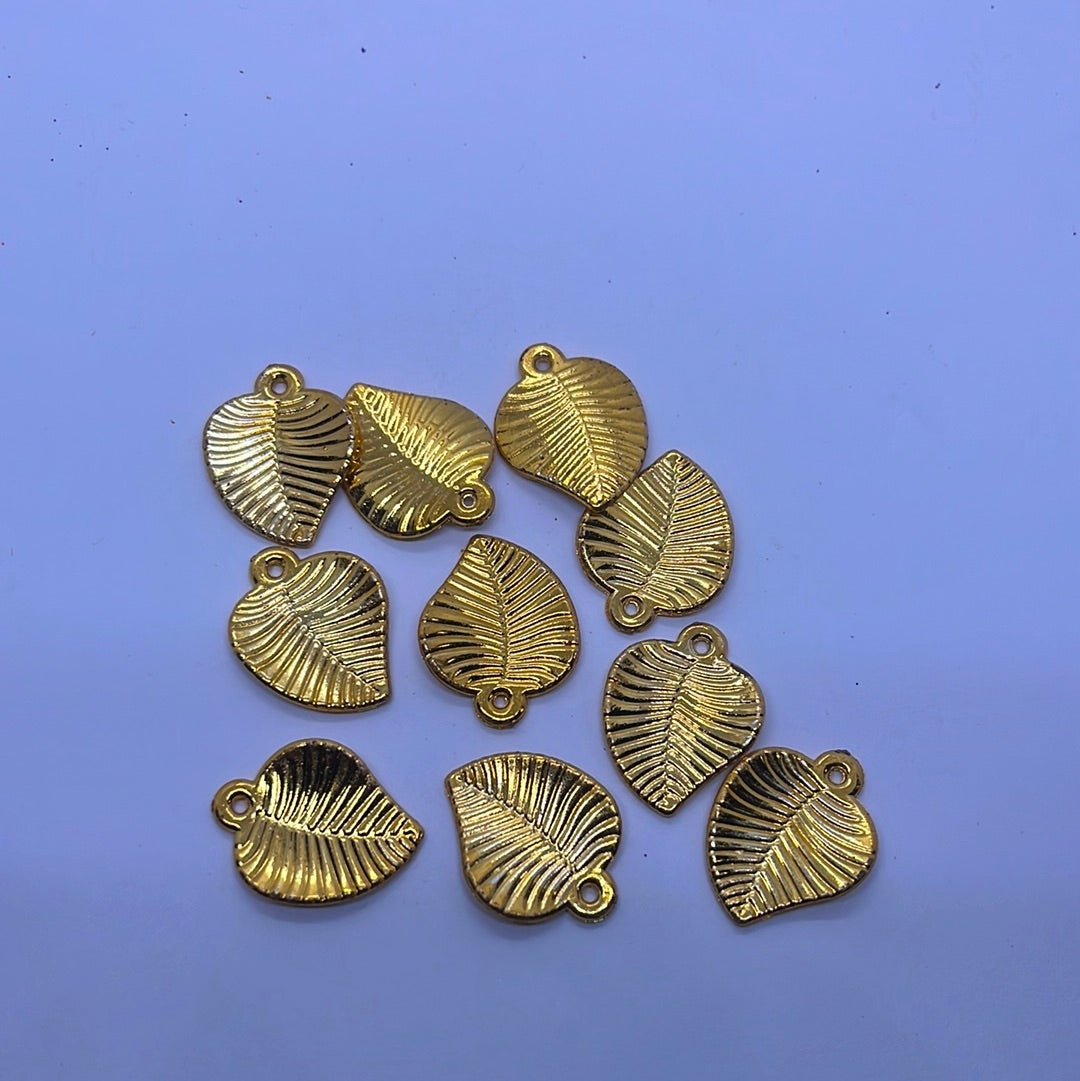 Acrylic Gold plated leaf charms 25g