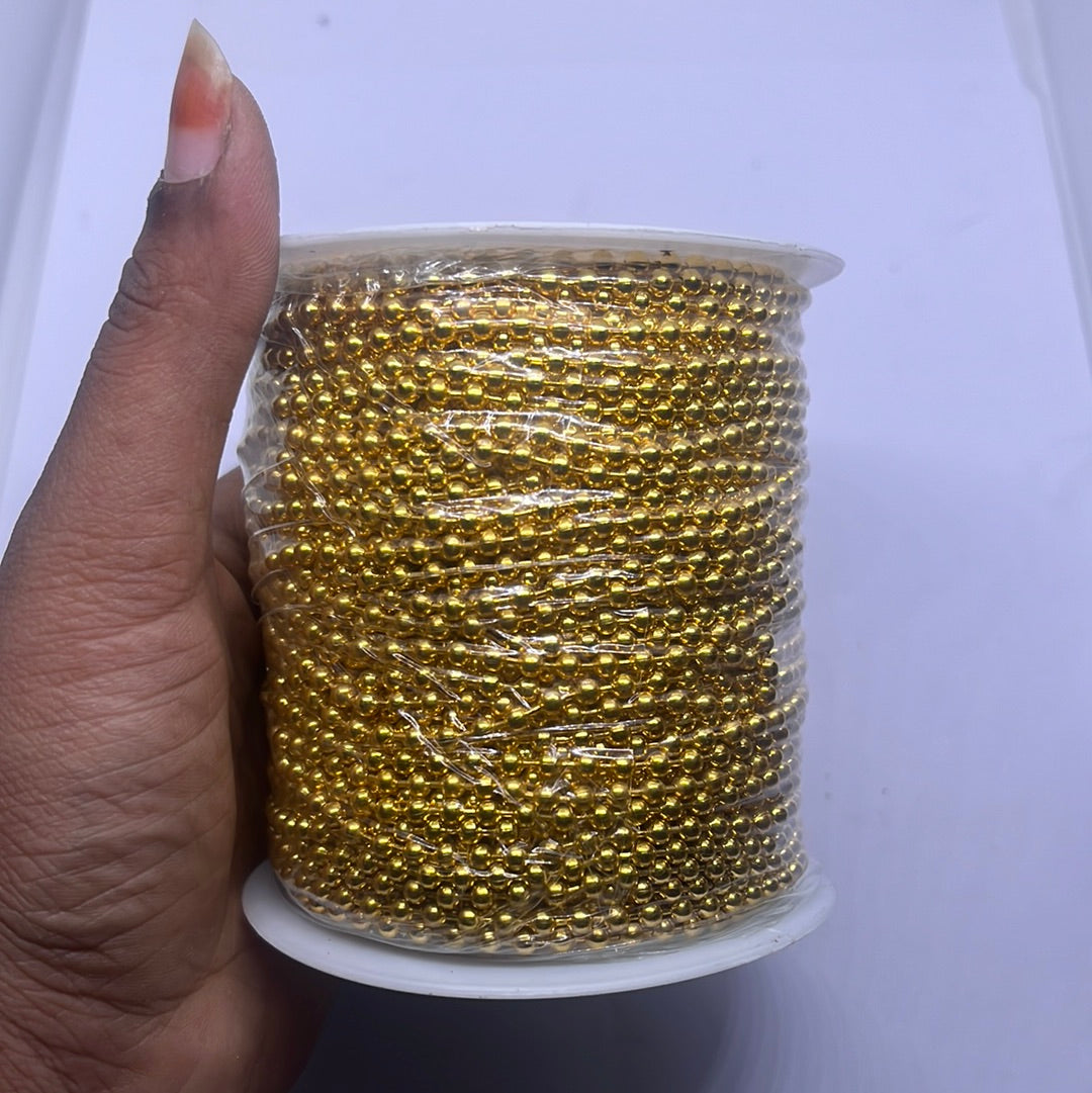 2mm Gold ball chain mini roll -50meter