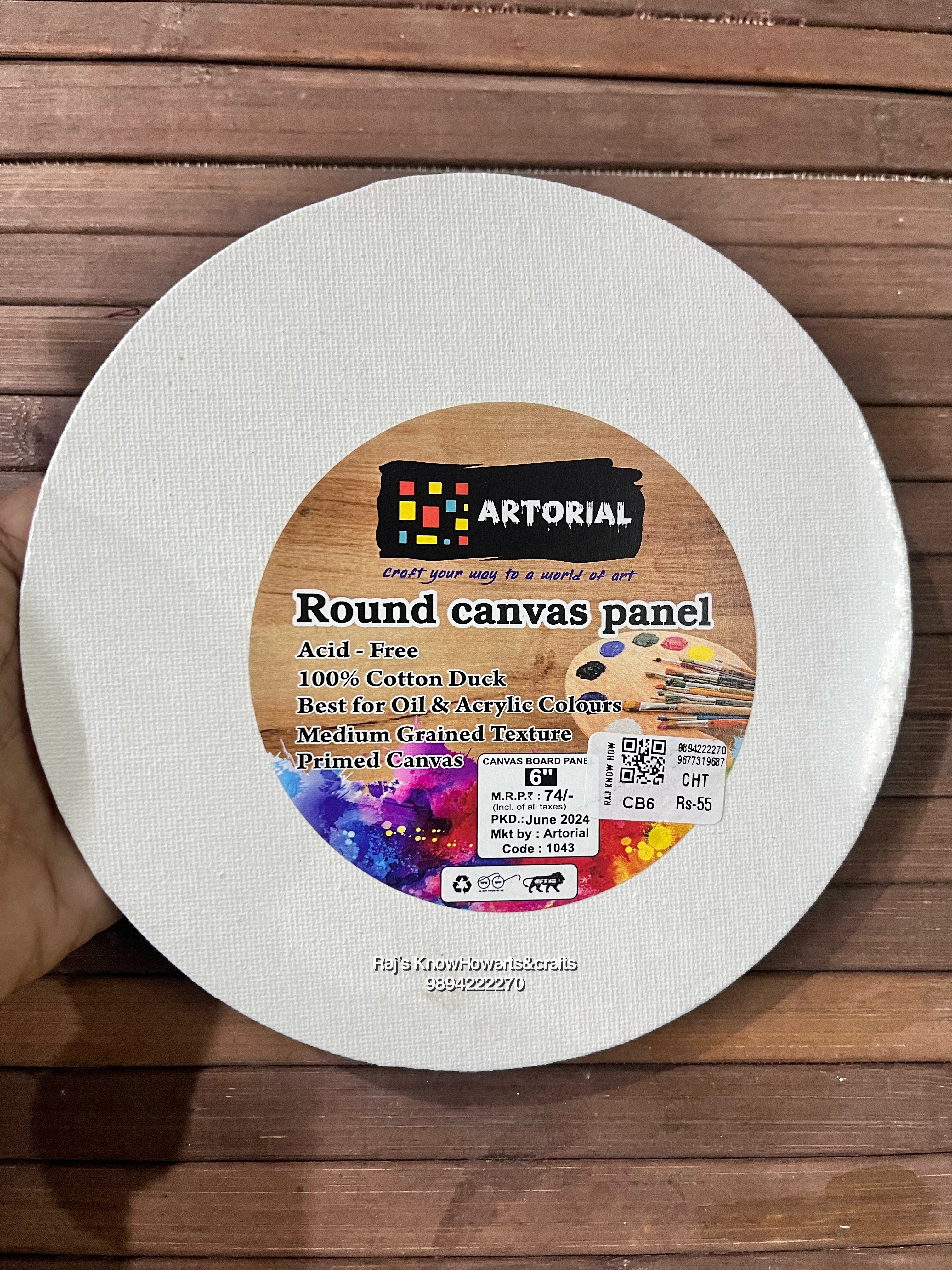 6” Round Canvas board - CB6