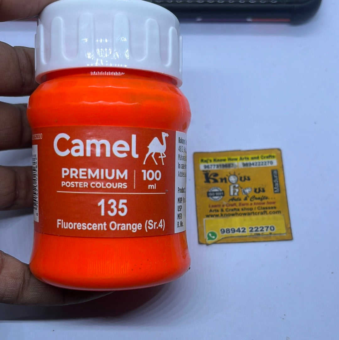 Camel premium poster colours Fluorescent orange 100 ml