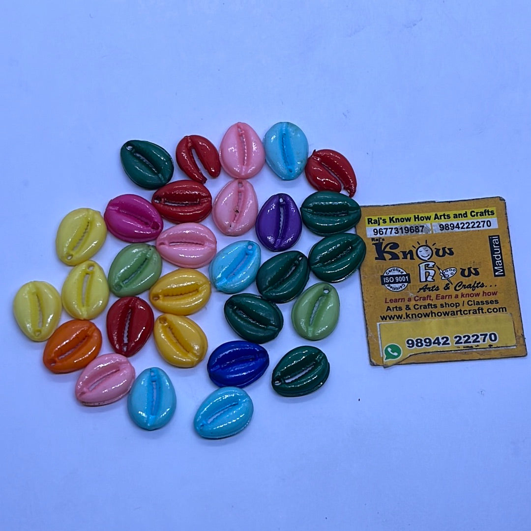 Multicolour plastic kauri sea shells 10pair in a pack – KnowHowArtCraft