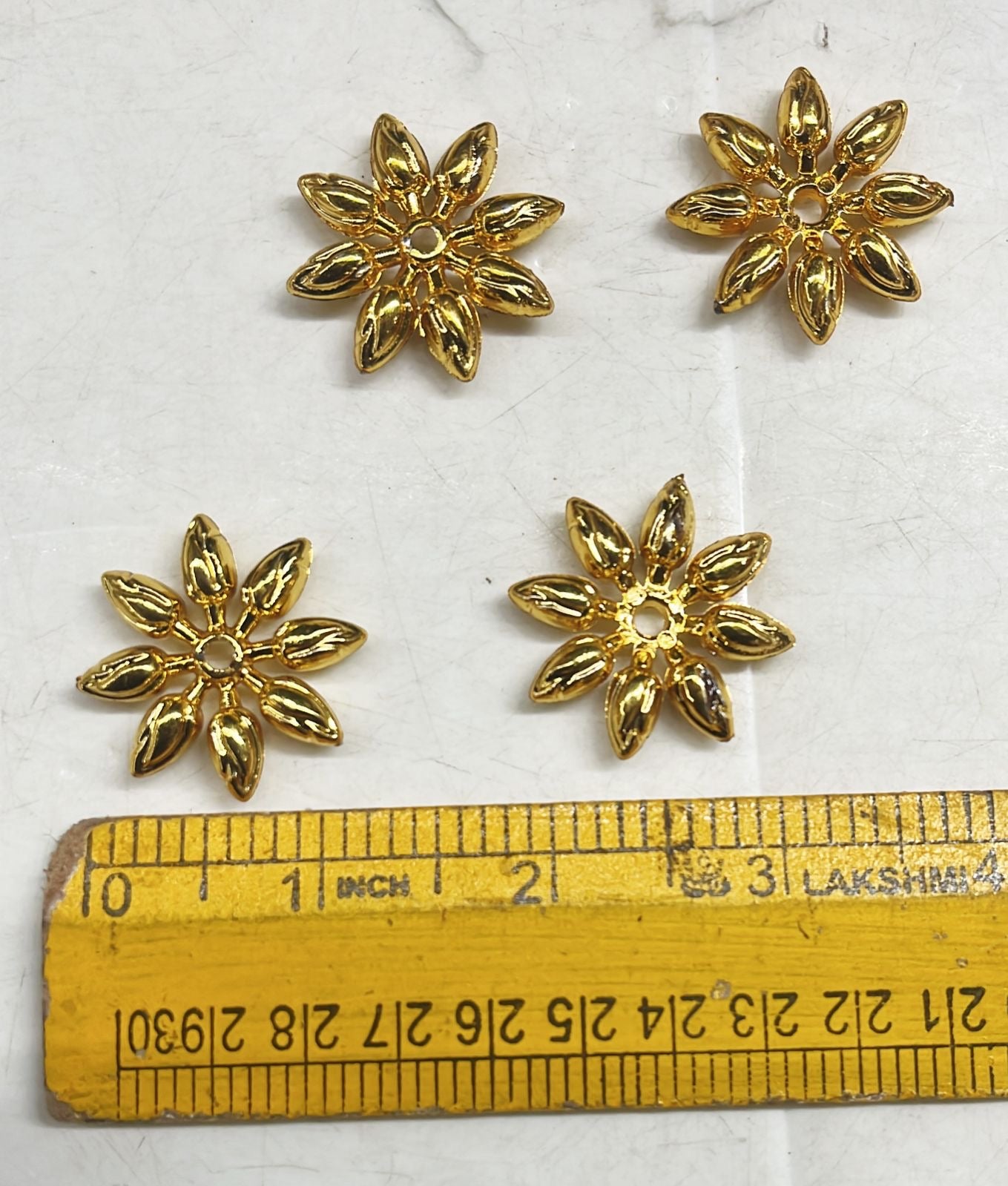 Golden Acrylic jasmine beads for garland making 100g in a 1pack