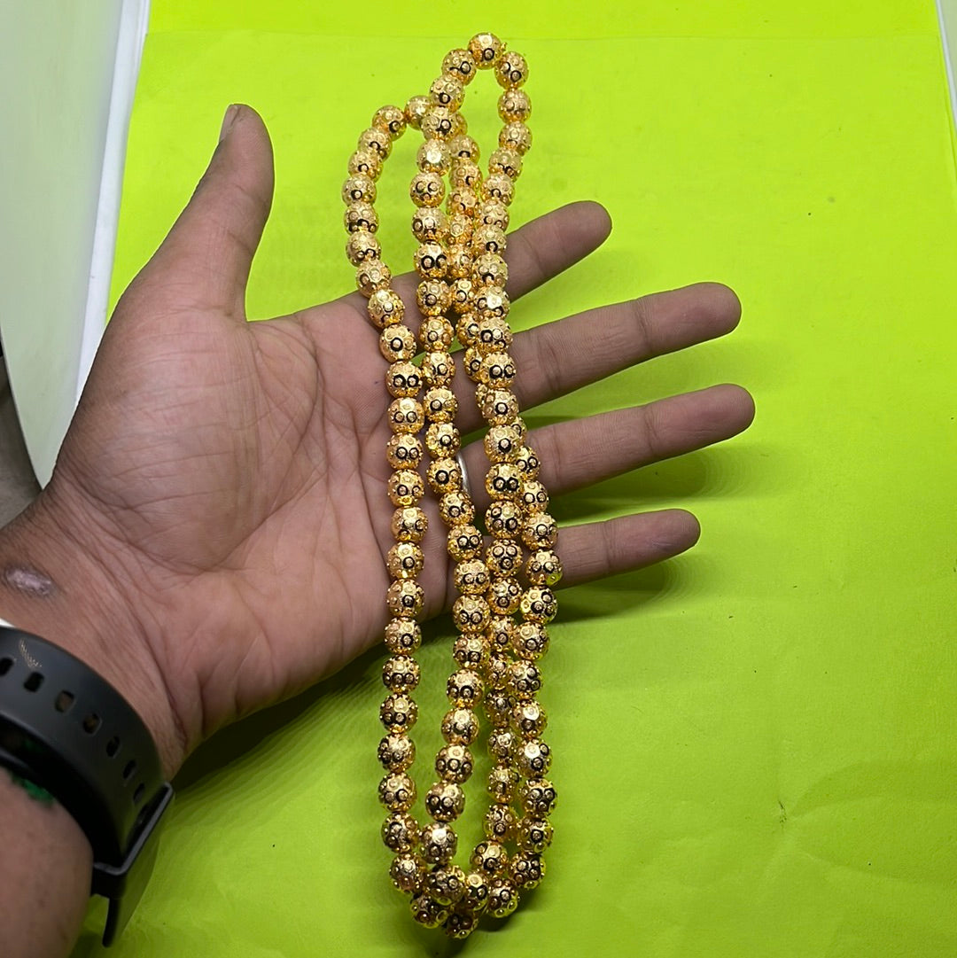 8mm Brass faceted Round Golden Beads