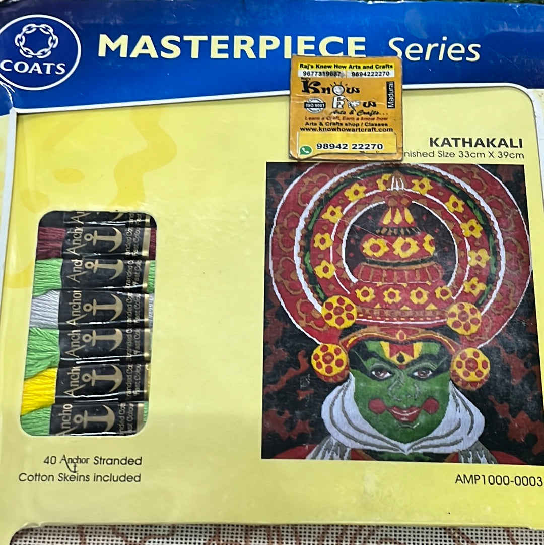 Anchor stitch embroidery kit Kathakali finished size 33cm x 39cm