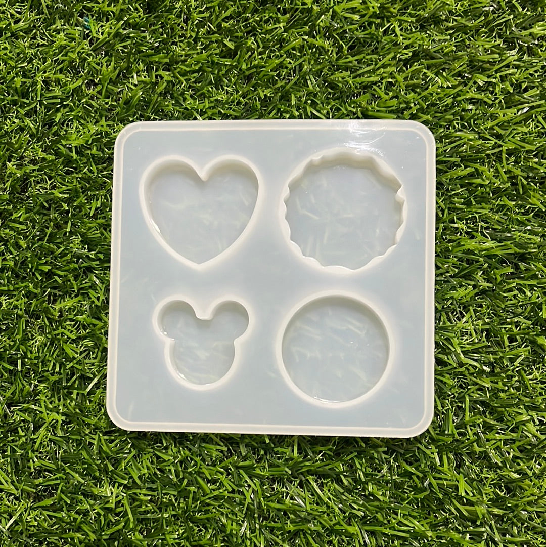 4in 1 heart round Resin silicon  shape mold