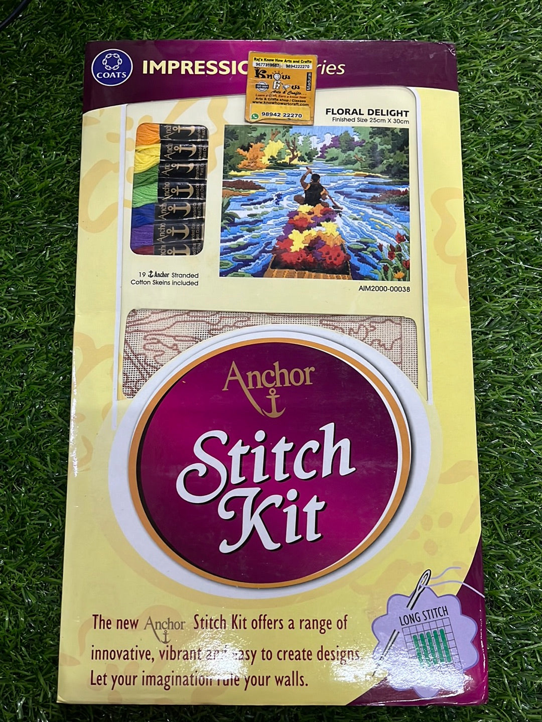 Anchor stitch embroidery kit floral delight finished size 25cm x 30cm