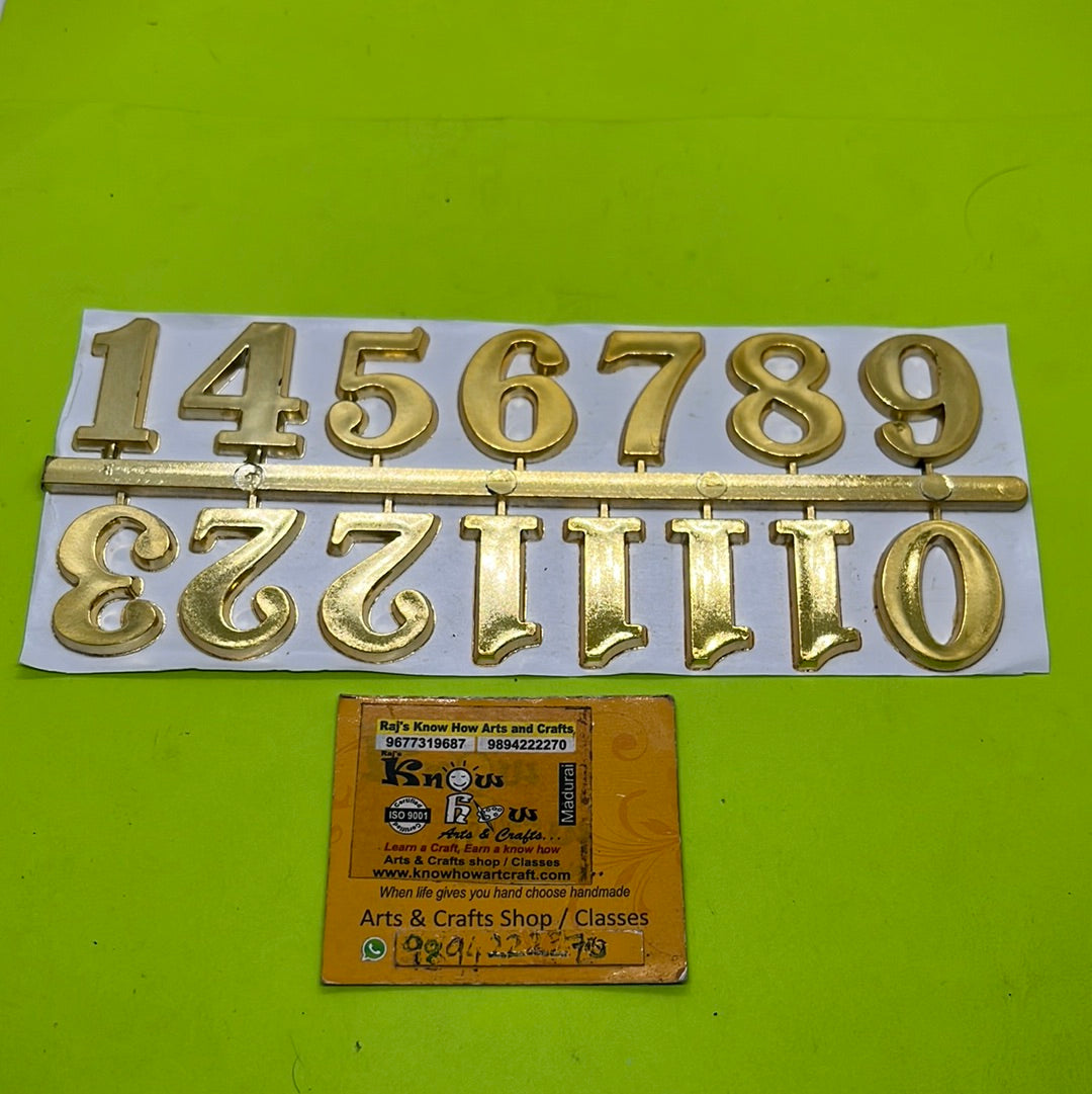 Gold arabic numbers big size