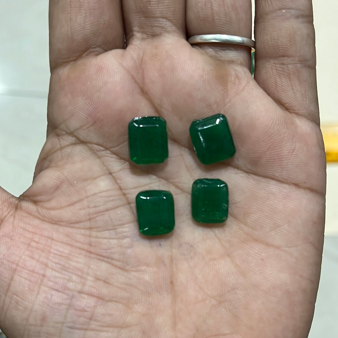 Rectangle emerald green Tanjore kundan-10piece pack