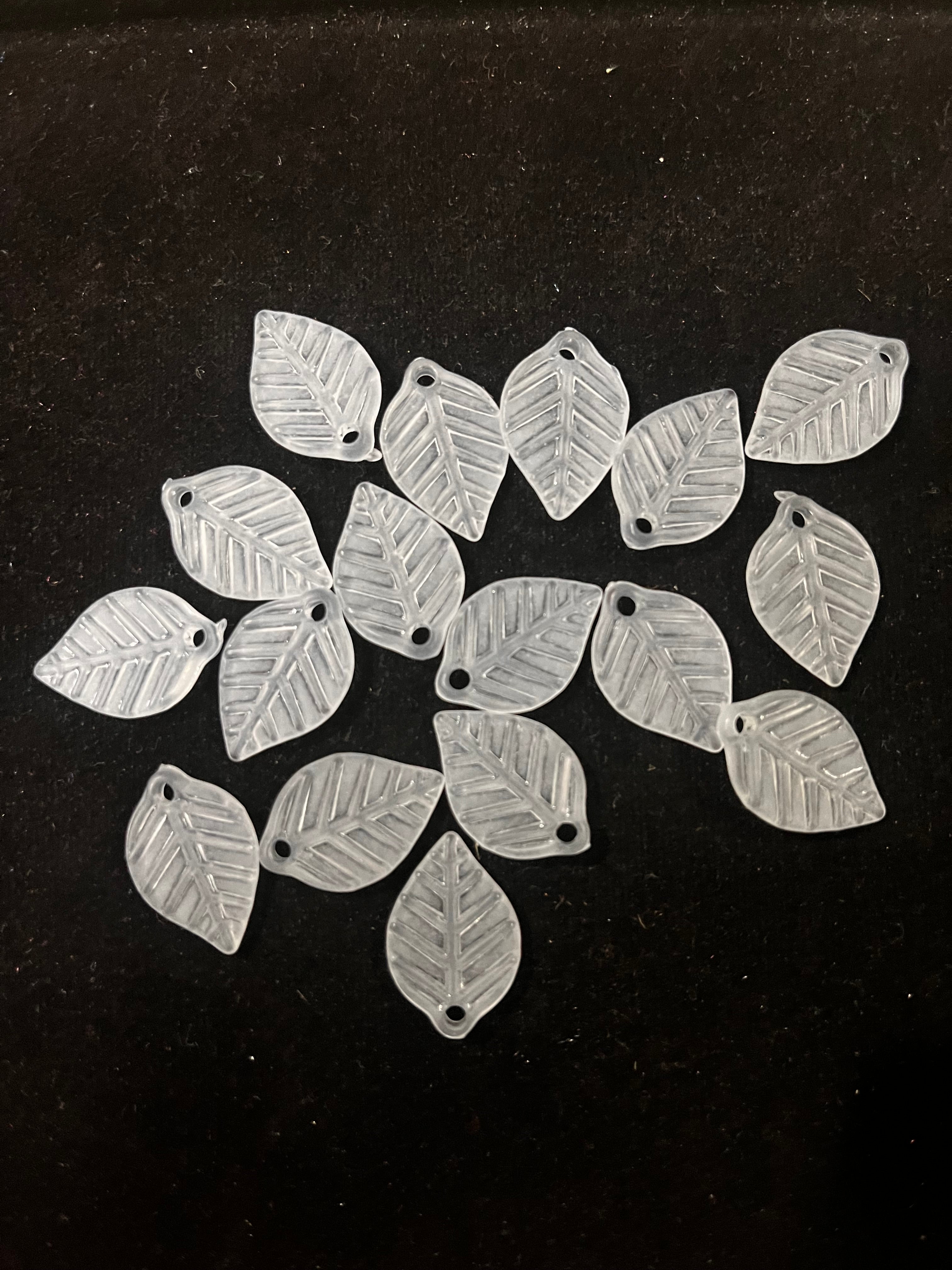 Grey  Leaf plain beads  - 50g in a pack